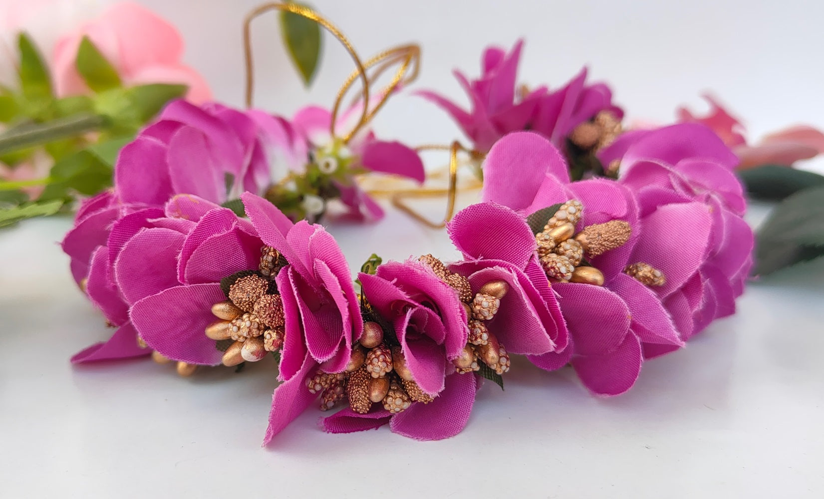 Arificial Purple Orchids Flower Gajra - Grab2buy