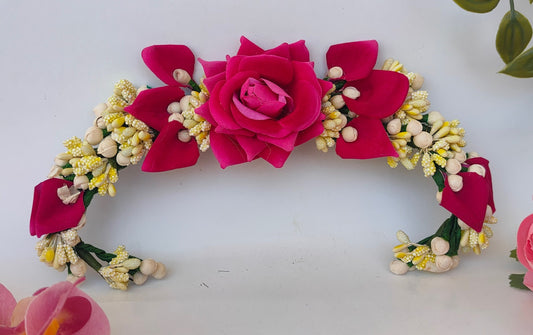 Pink Rose Flower Hair Gajra - Grab2buy