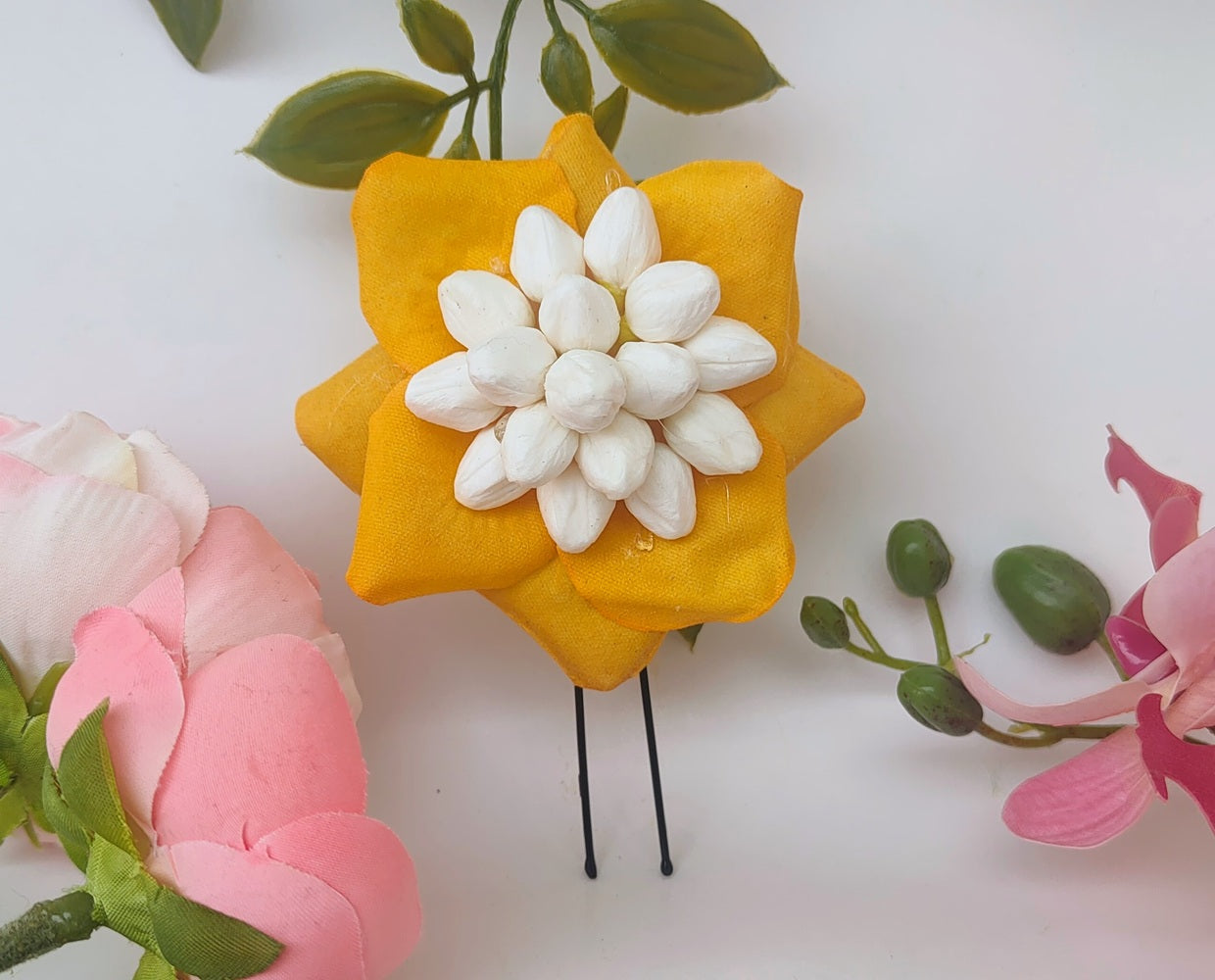 Yellow Petals Flower Brooch  Grab2Buy Mokshi Collections Grab2Buy