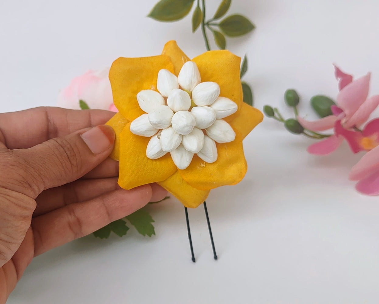 Yellow Petals Flower Brooch  Grab2Buy Mokshi Collections Grab2Buy
