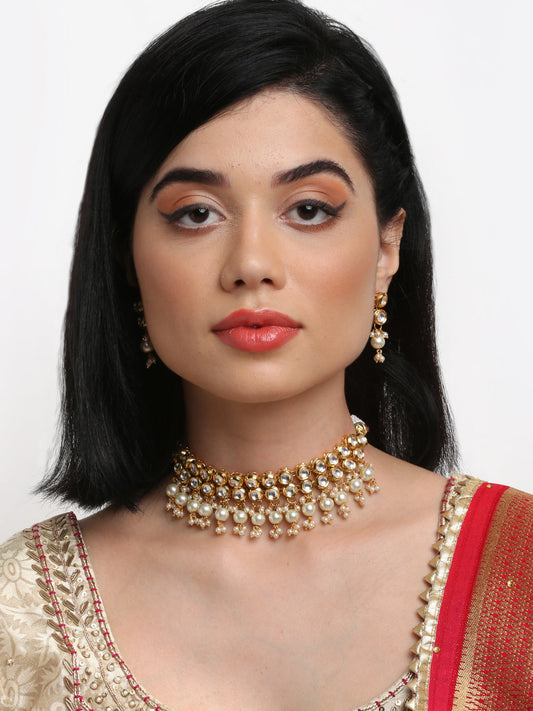 Kundan Choker With Earrings - Ruby Raang - Grab2buy