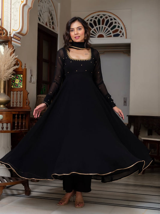 Yash Enterprise Black Blooming Silk Party Wear Embroidery Suit Set  Grab2Buy Yash Enterprise Grab2Buy