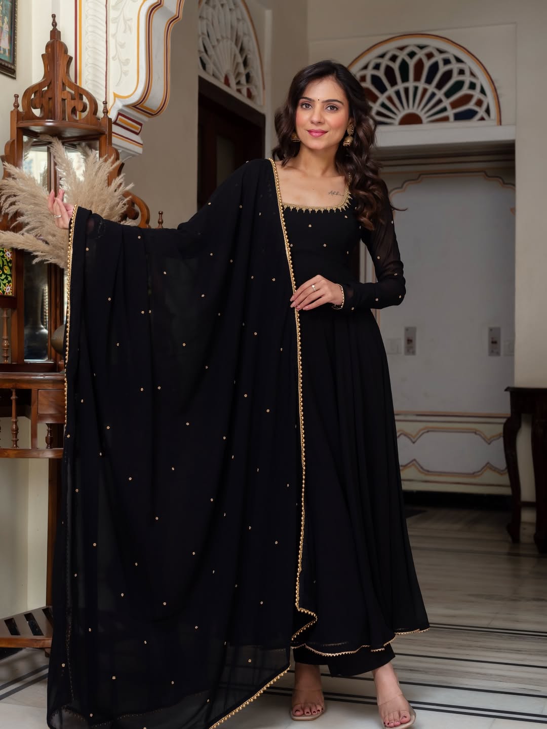 Yash Enterprise Black Blooming Silk Party Wear Embroidery Suit Set  Grab2Buy Yash Enterprise Grab2Buy