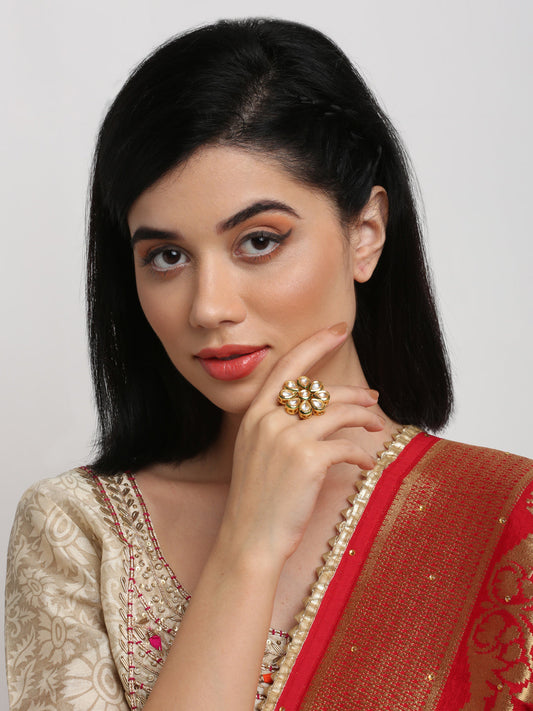Kundan Ring - Ruby Raang - Grab2buy