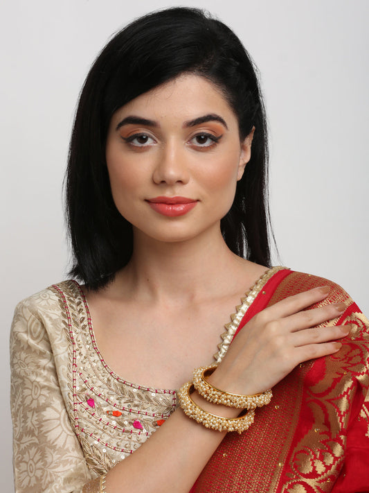 Pearl Embellished Bange Set Of 2 - Ruby Raang - Grab2buy