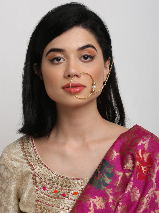 Gold Plated Stone Nose Ring - Ruby Raang - Grab2buy