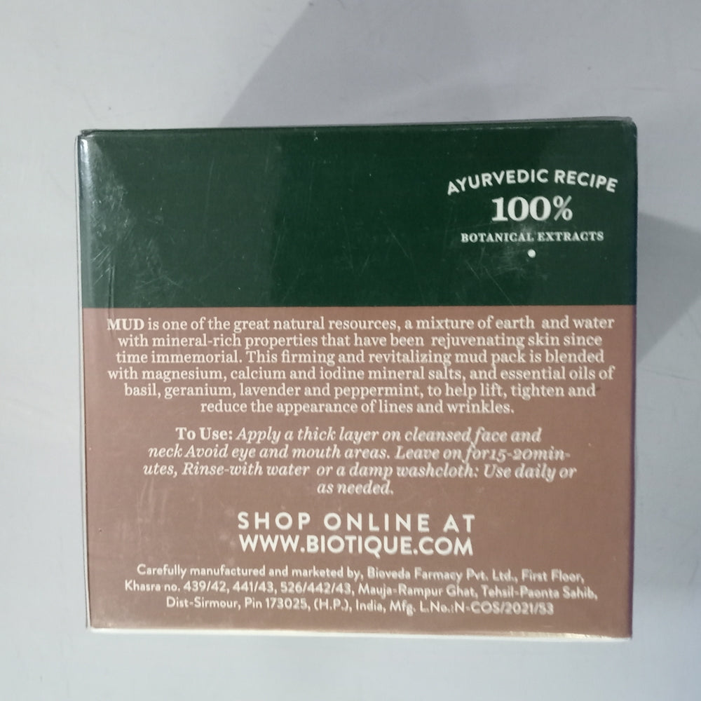 Biotique Advanced Ayurveda Bio Mud Youthful Firming and Revitalizing Face Pack 