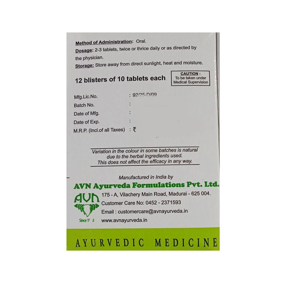 Avn Ayurveda Varanadi Kashayam Tablets 