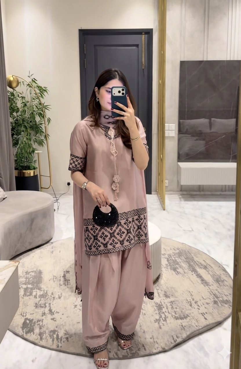 Yash Enterprise Cream Crepe Silk Party Wear Embroidery Farshi Suit Set  Grab2Buy Yash Enterprise Grab2Buy