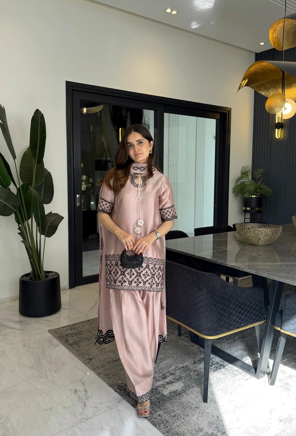 Yash Enterprise Cream Crepe Silk Party Wear Embroidery Farshi Suit Set  Grab2Buy Yash Enterprise Grab2Buy