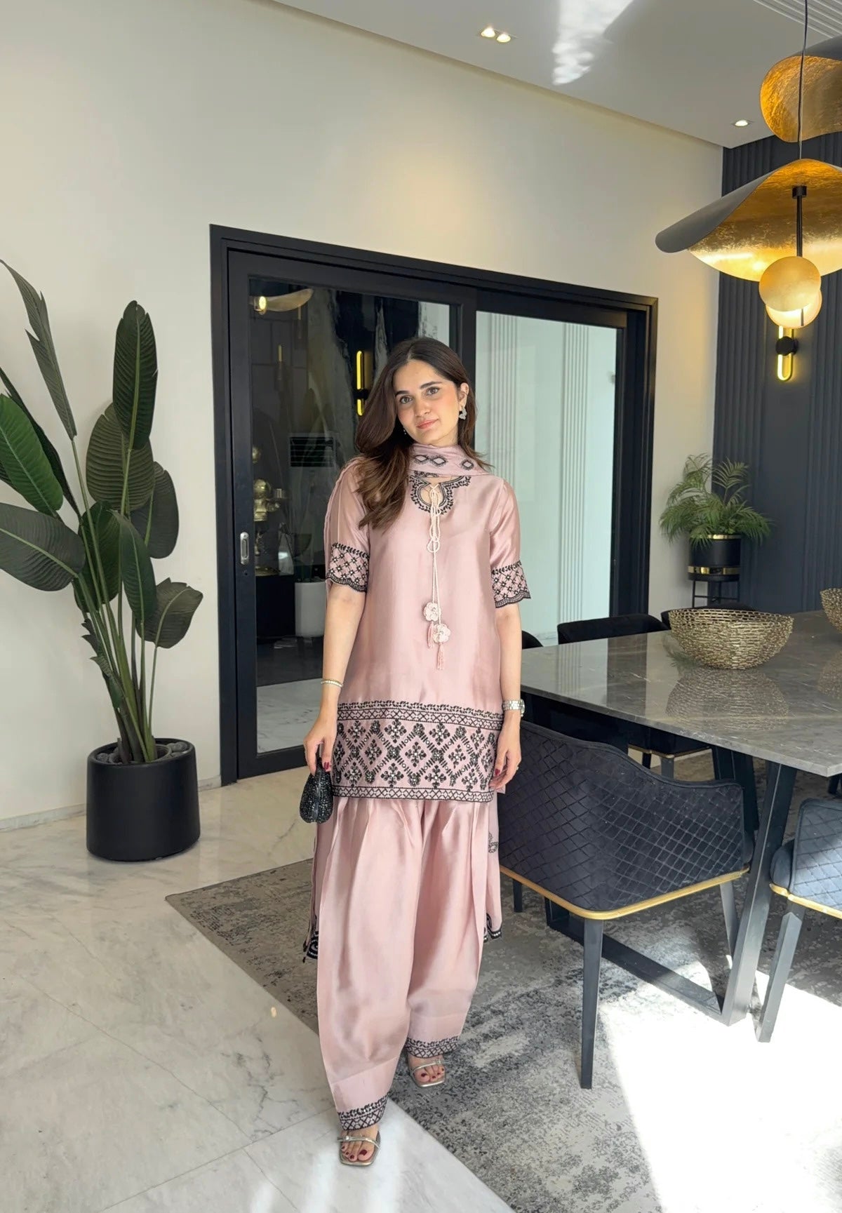 Yash Enterprise Cream Crepe Silk Party Wear Embroidery Farshi Suit Set  Grab2Buy Yash Enterprise Grab2Buy