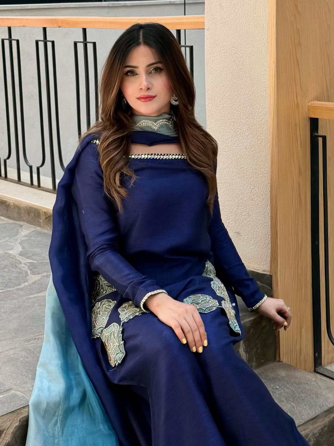 Yash Enterprise Navy Blue Crepe Silk Party Wear Embroidery Sharara Suit Set  Grab2Buy Yash Enterprise Grab2Buy