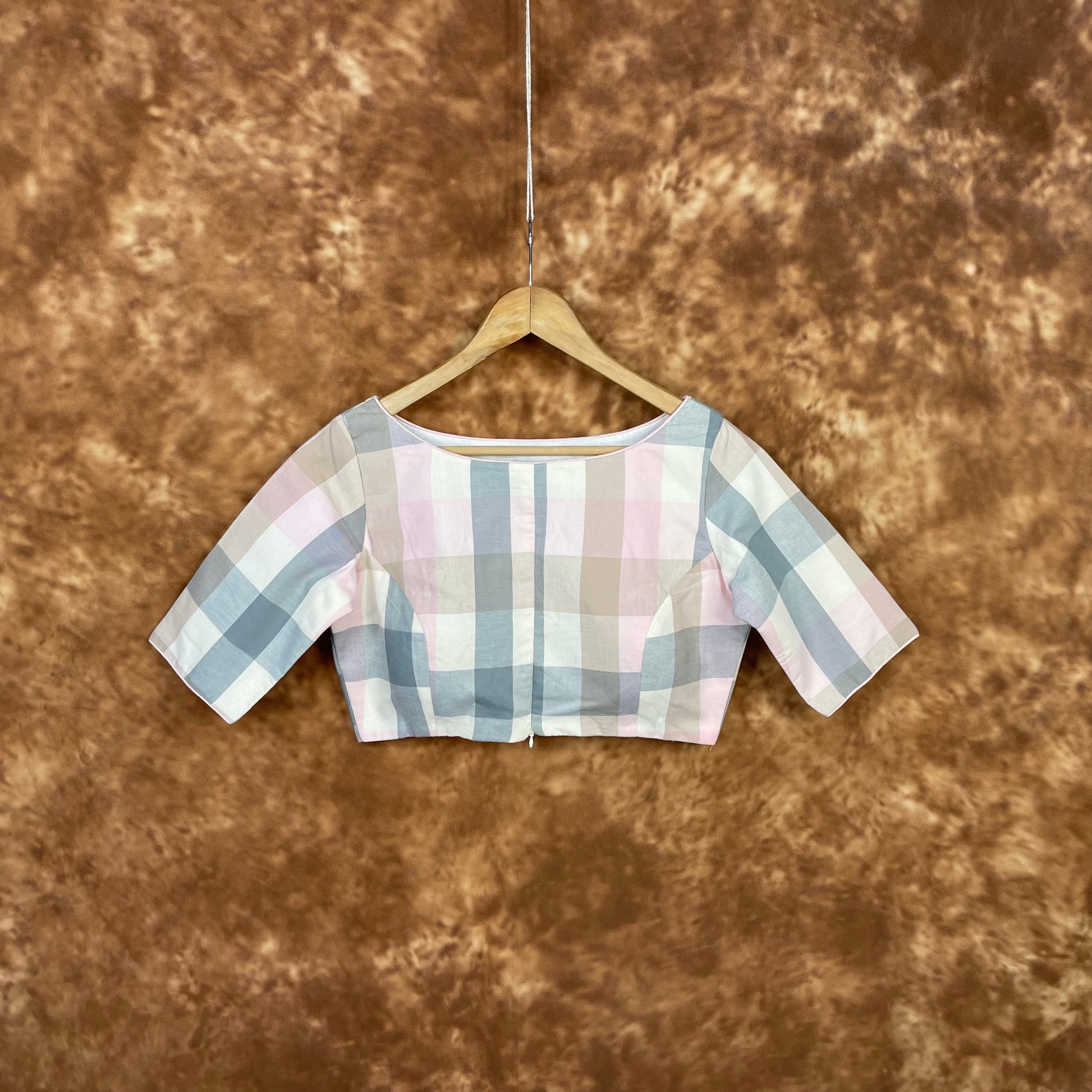 Neck Check Multi Color Coloured Cotton Ready to Wear Blouse - kapda Tailor 