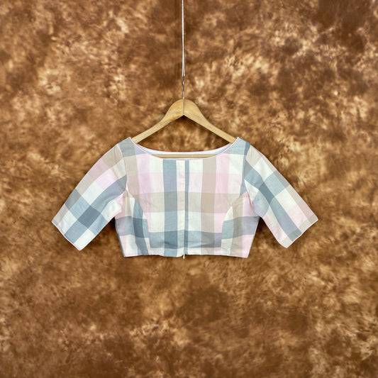 Neck Check Multi Color Coloured Cotton Ready to Wear Blouse - kapda Tailor 