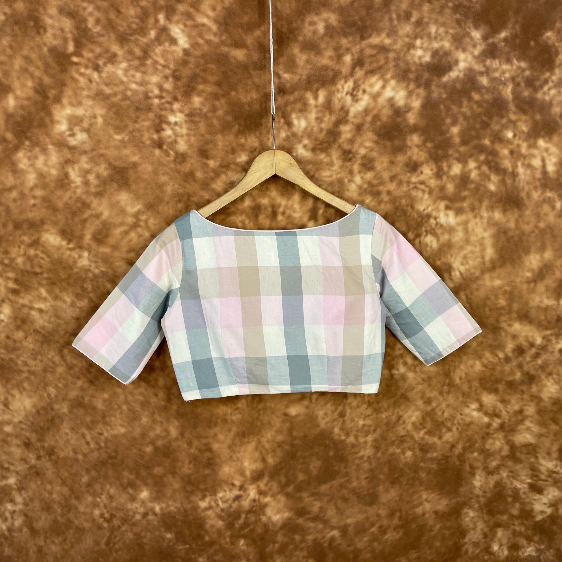 Neck Check Multi Color Coloured Cotton Ready to Wear Blouse - kapda Tailor 