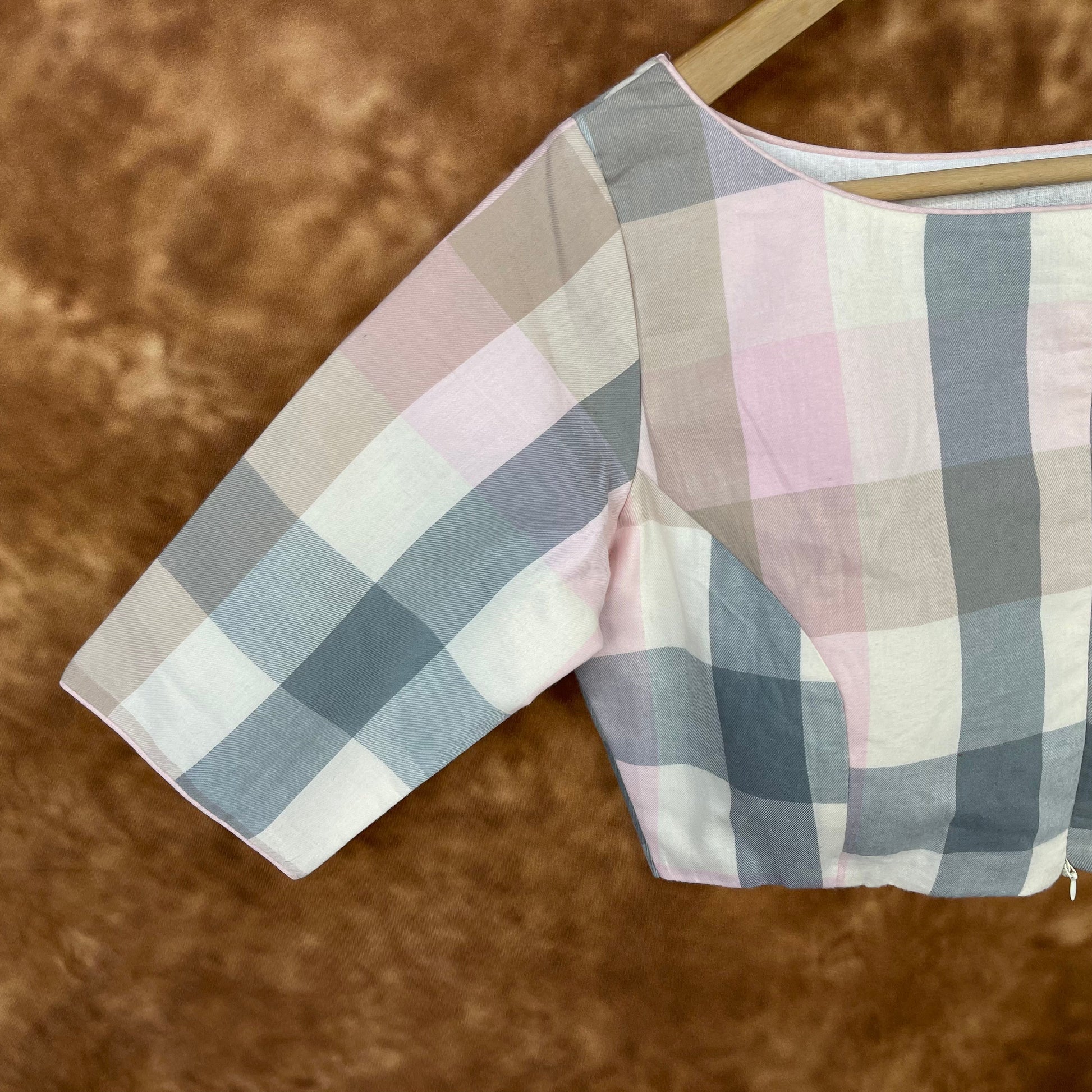 Neck Check Multi Color Coloured Cotton Ready to Wear Blouse - kapda Tailor 
