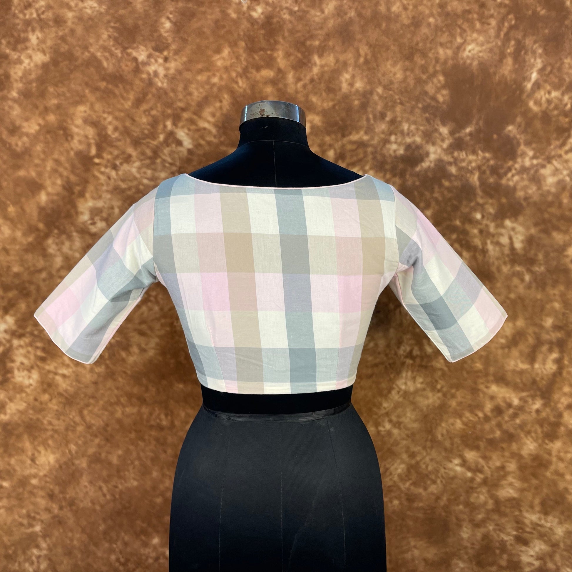 Neck Check Multi Color Coloured Cotton Ready to Wear Blouse - kapda Tailor 