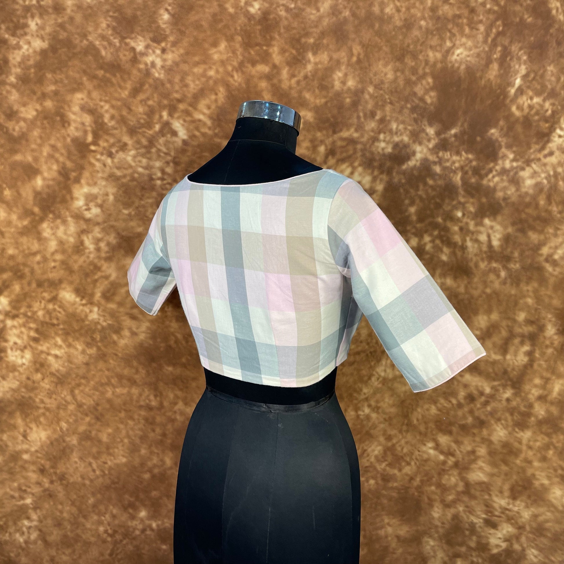 Neck Check Multi Color Coloured Cotton Ready to Wear Blouse - kapda Tailor 