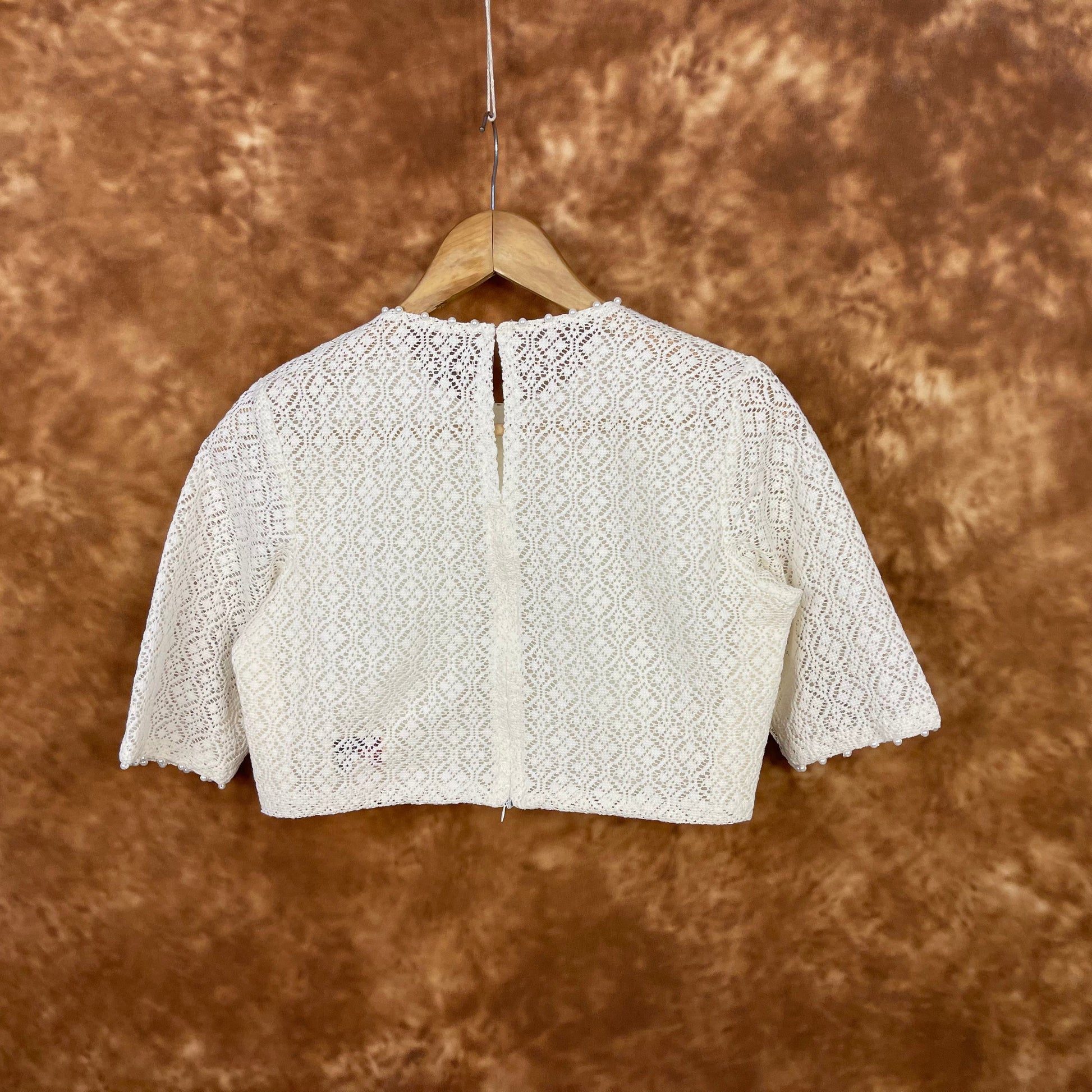 Radiant Glow Cream Coloured Cotton Less Ready to Wear Blouse - kapda Tailor 