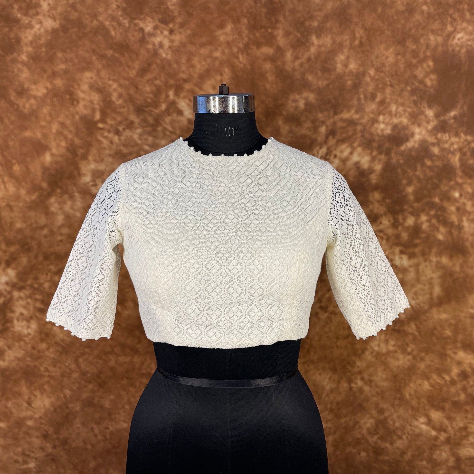 Radiant Glow Cream Coloured Cotton Less Ready to Wear Blouse - kapda Tailor 