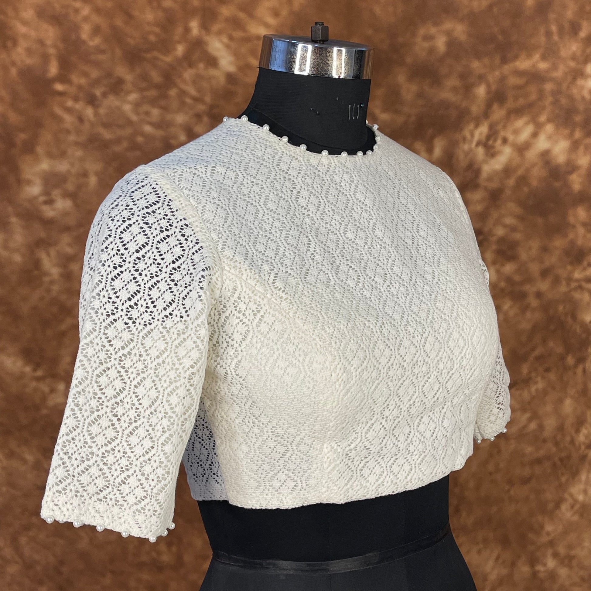 Radiant Glow Cream Coloured Cotton Less Ready to Wear Blouse - kapda Tailor 