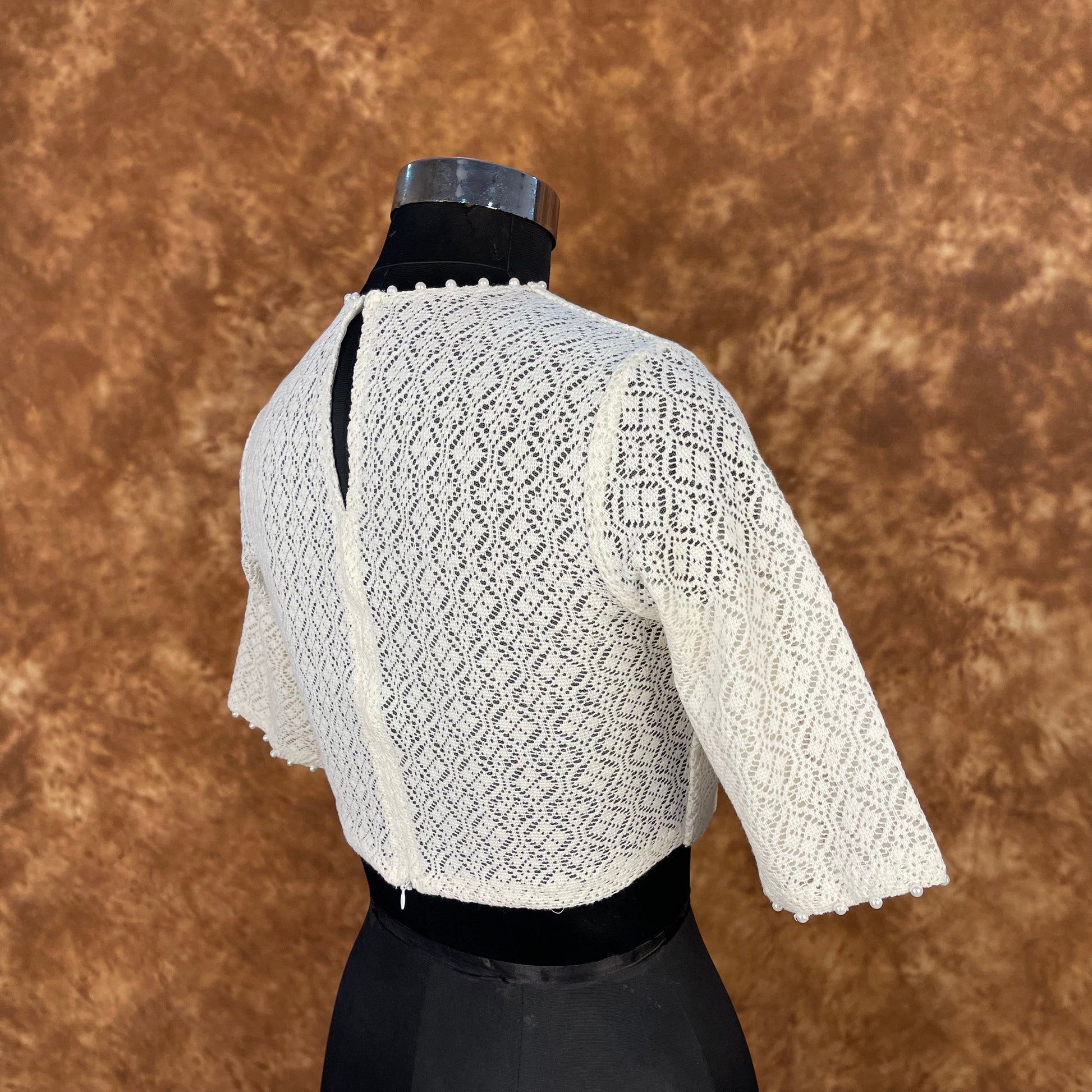 Radiant Glow Cream Coloured Cotton Less Ready to Wear Blouse - kapda Tailor 