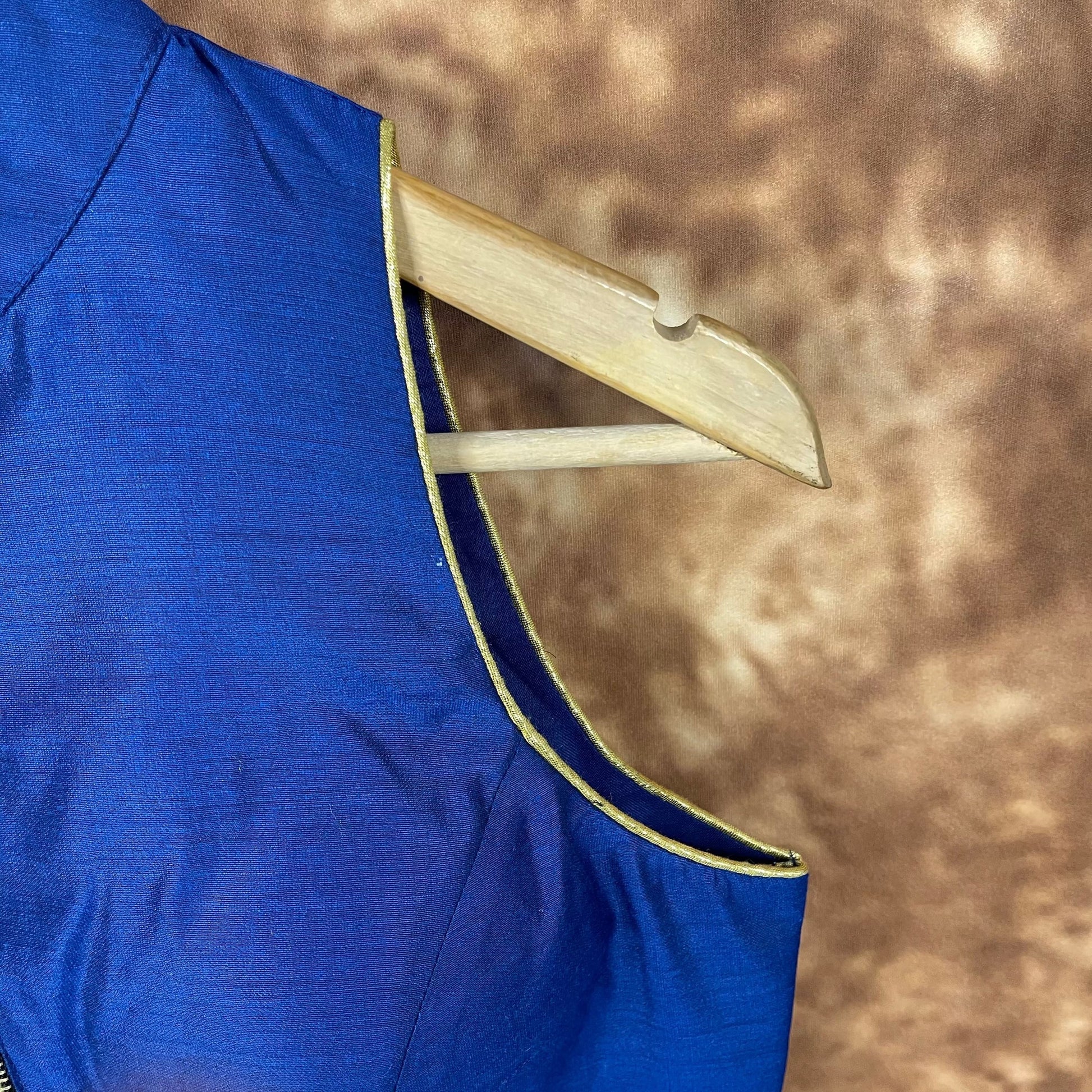 Cut Piece Fashion Royal Blue Coloured Silk Ready to Wear Blouse - kapda Tailor 