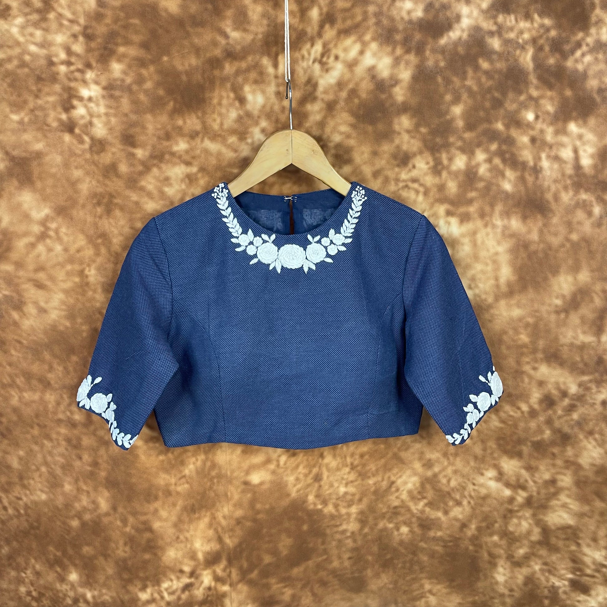 Jardosi Justajoo Blue Coloured Cotton Ready to Wear Blouse - kapda Tailor 