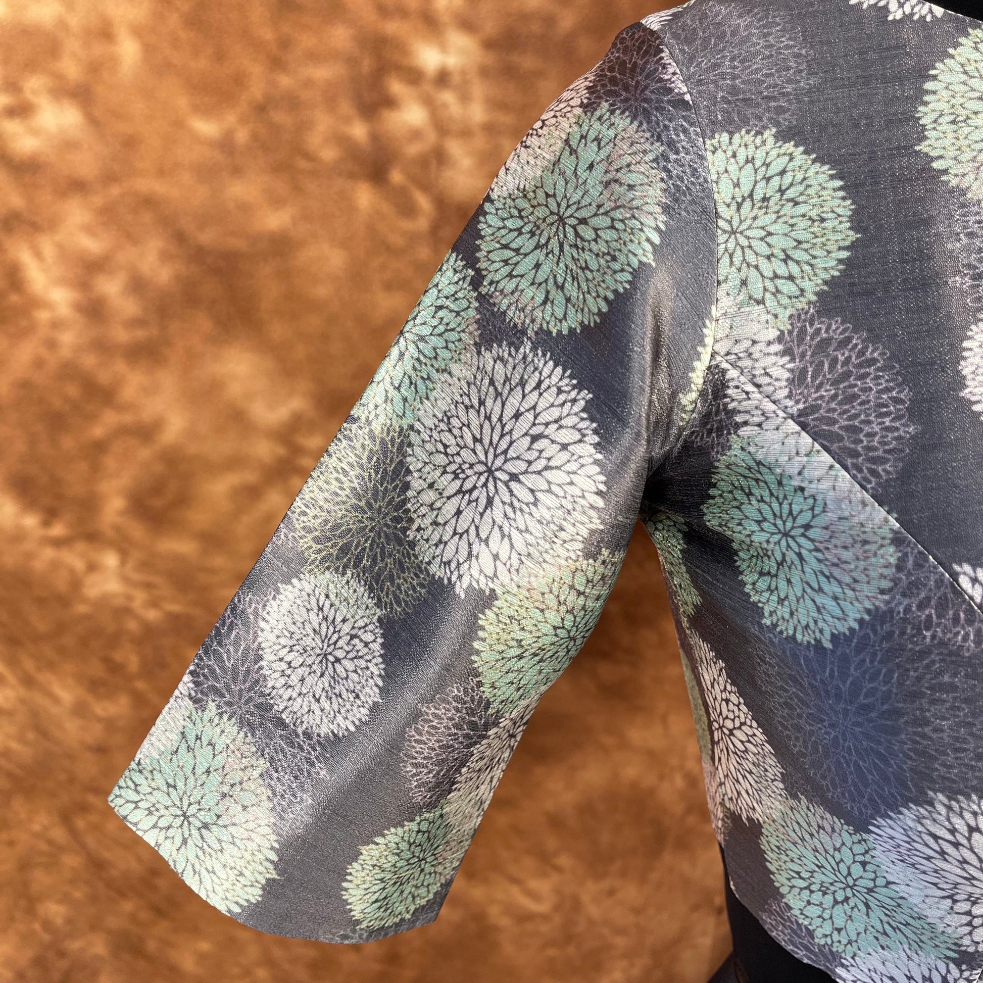 Festive Rush Grey Coloured Silk Ready to Wear Blouse - kapda Tailor 