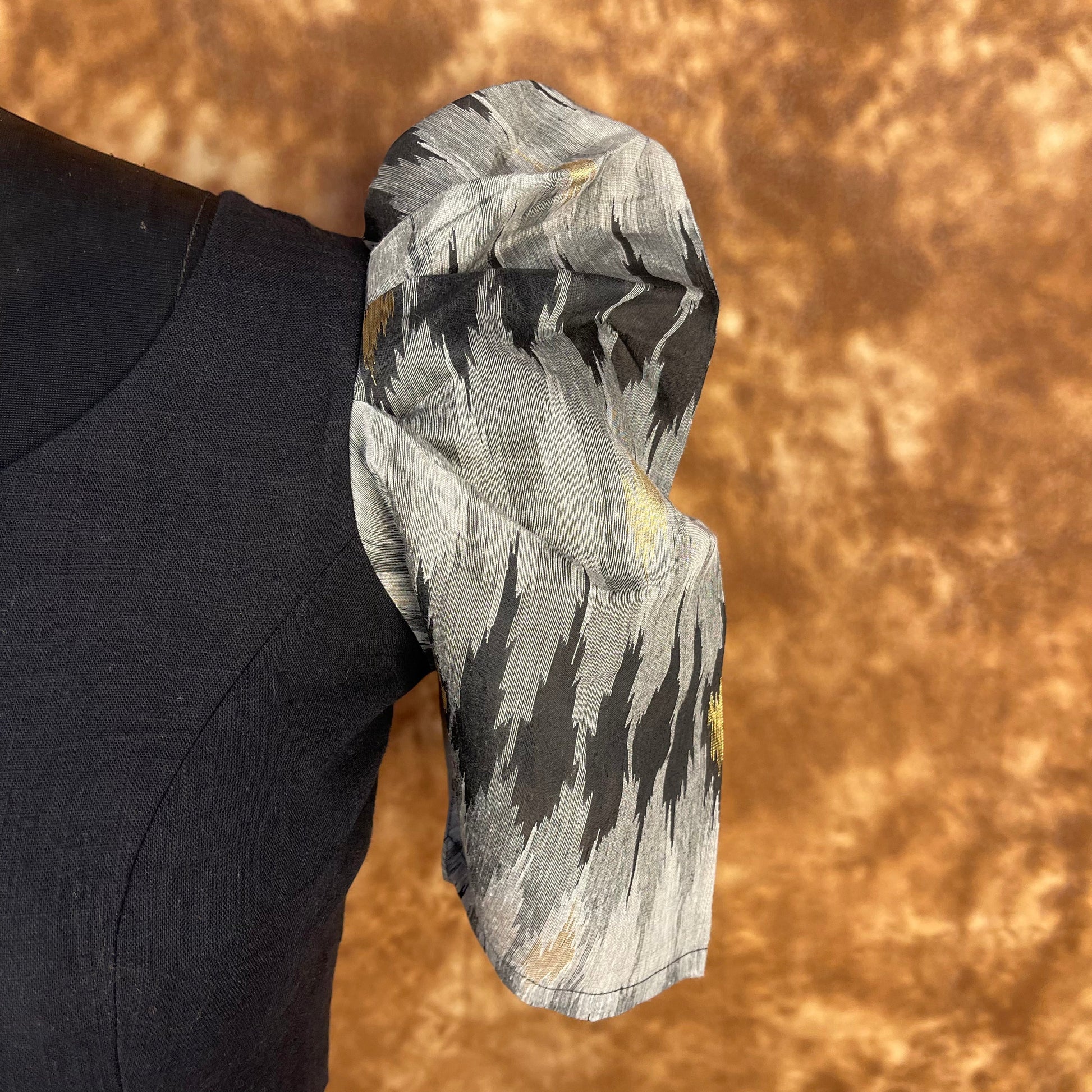 Aurora Black Black Coloured Cotton / Chanderi Ready to Wear Blouse - kapda Tailor 