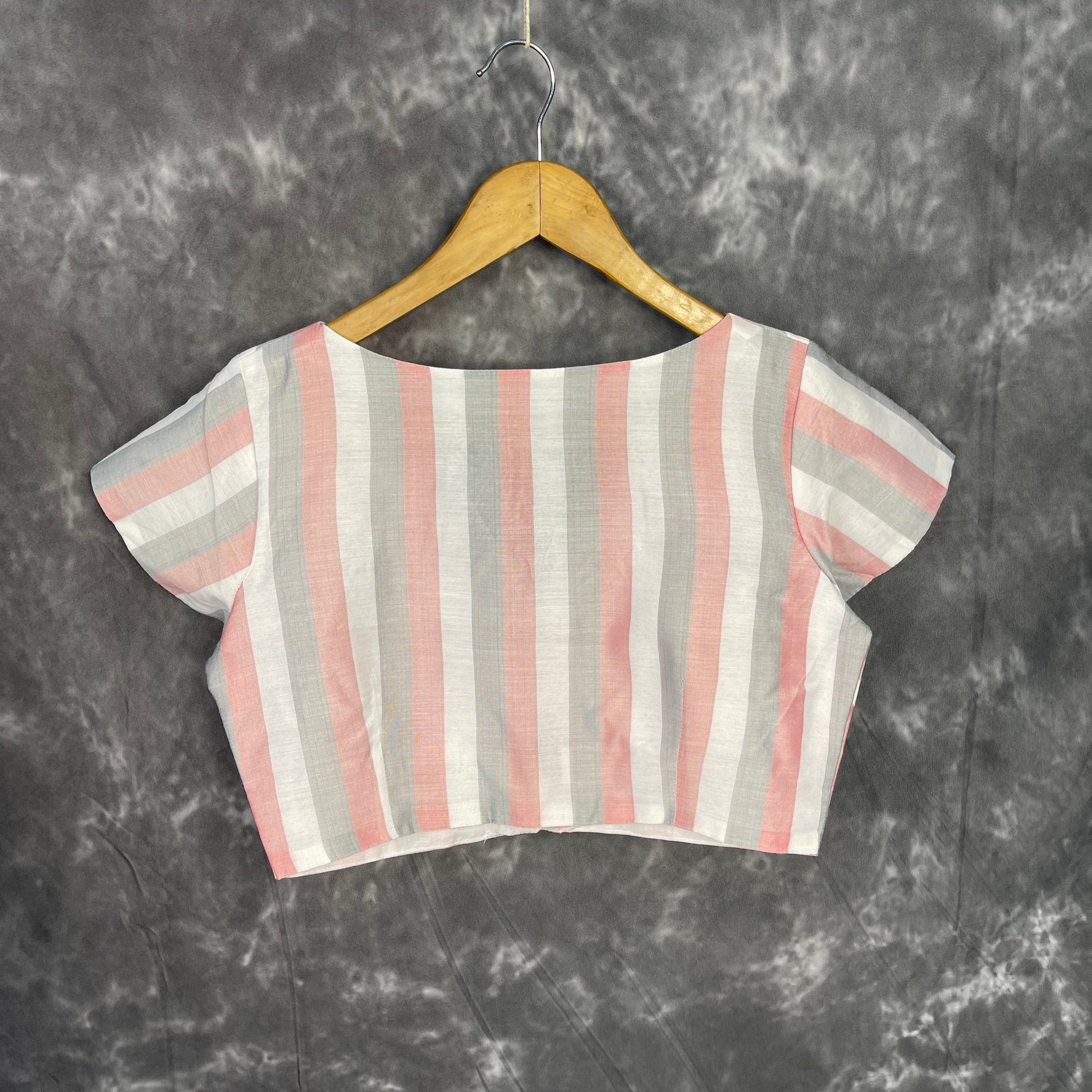 Funky Fusion Multis Strip Color Coloured Chanderi Cotton Ready to Wear Blouse - kapda Tailor 