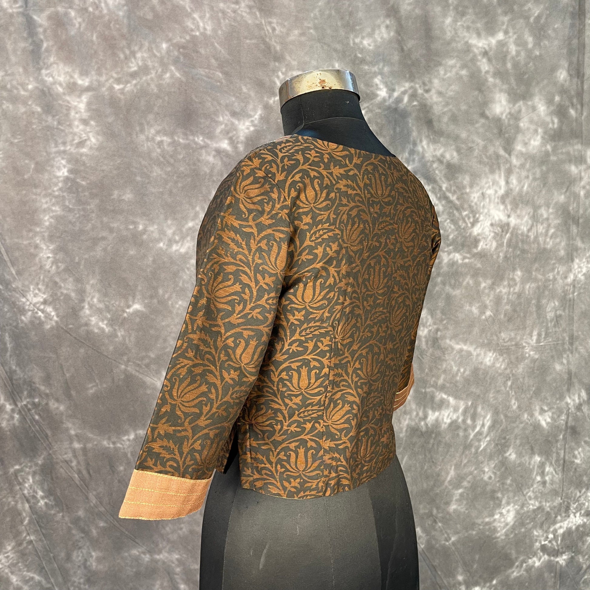 Wood Wish Brown Coloured Cotton Silk Ready to Wear Blouse - kapda Tailor 