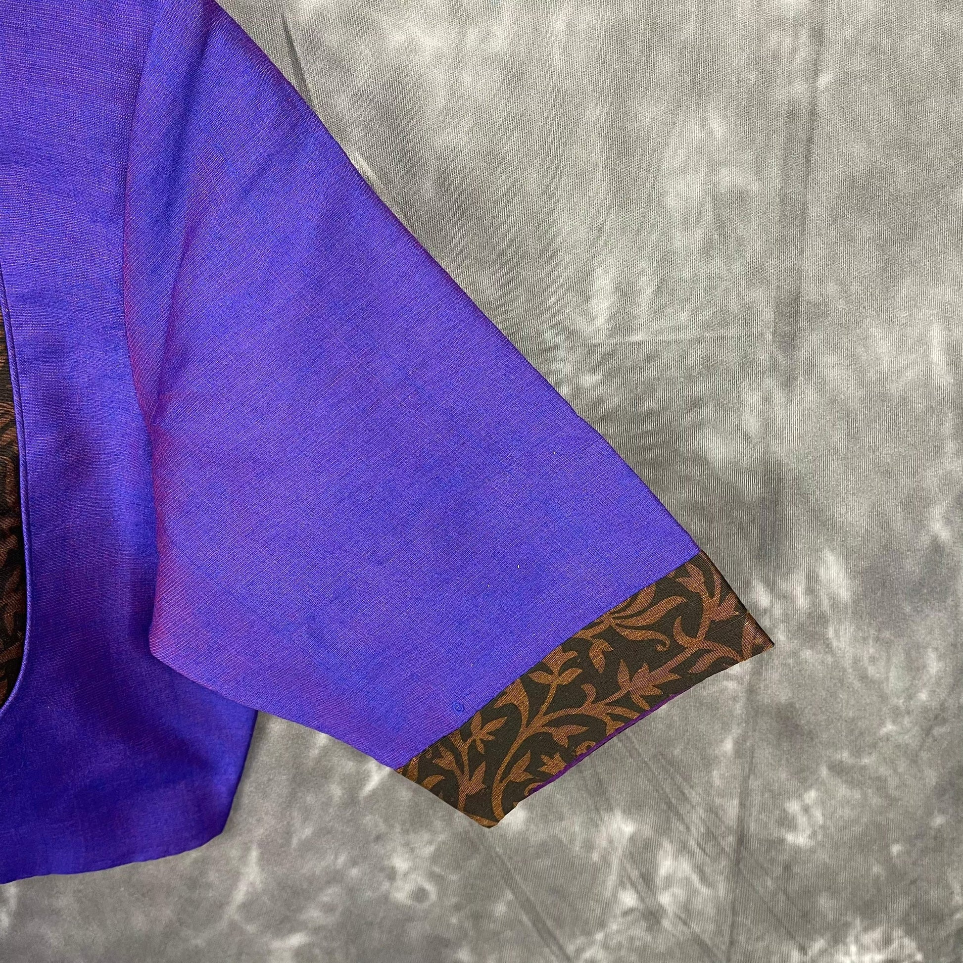 Greeky Blush Purple / Brown Coloured Cotto Silk/Cotton Silk Printed Ready to Wear Blouse - kapda Tailor 