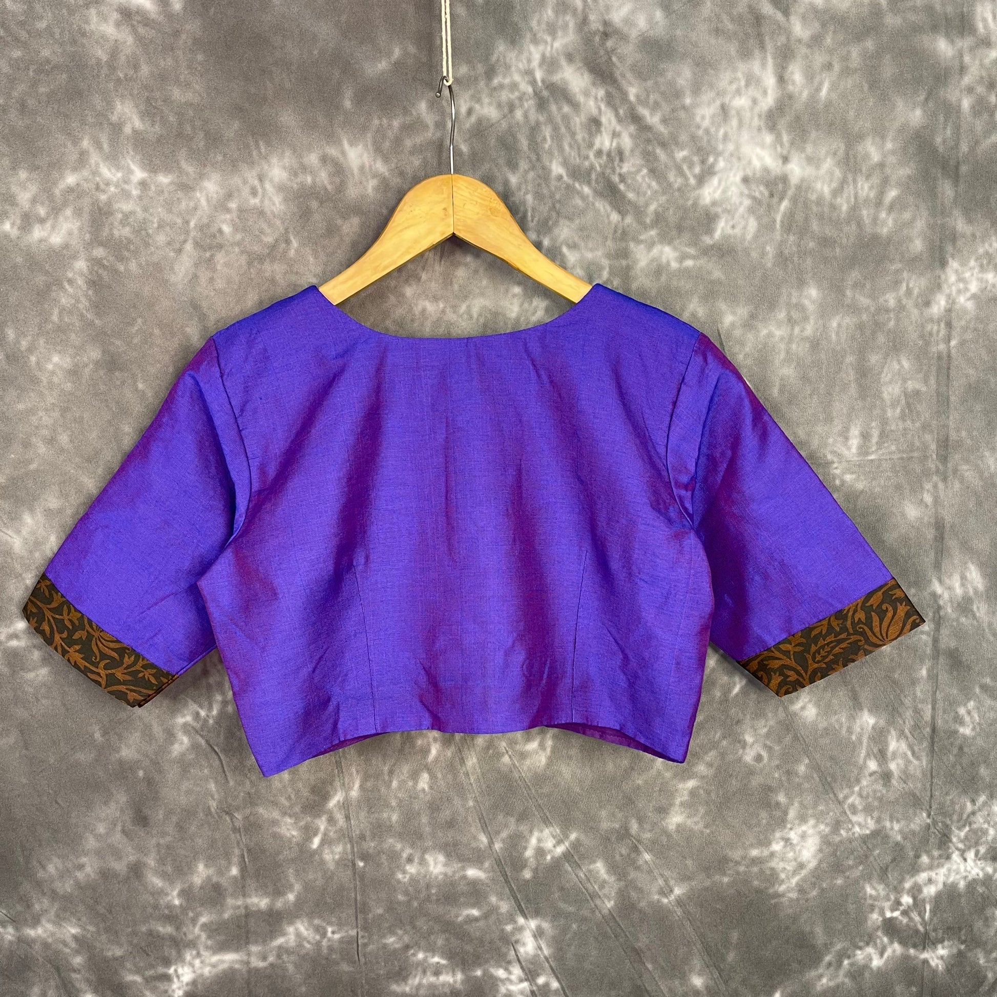 Greeky Blush Purple / Brown Coloured Cotto Silk/Cotton Silk Printed Ready to Wear Blouse - kapda Tailor 