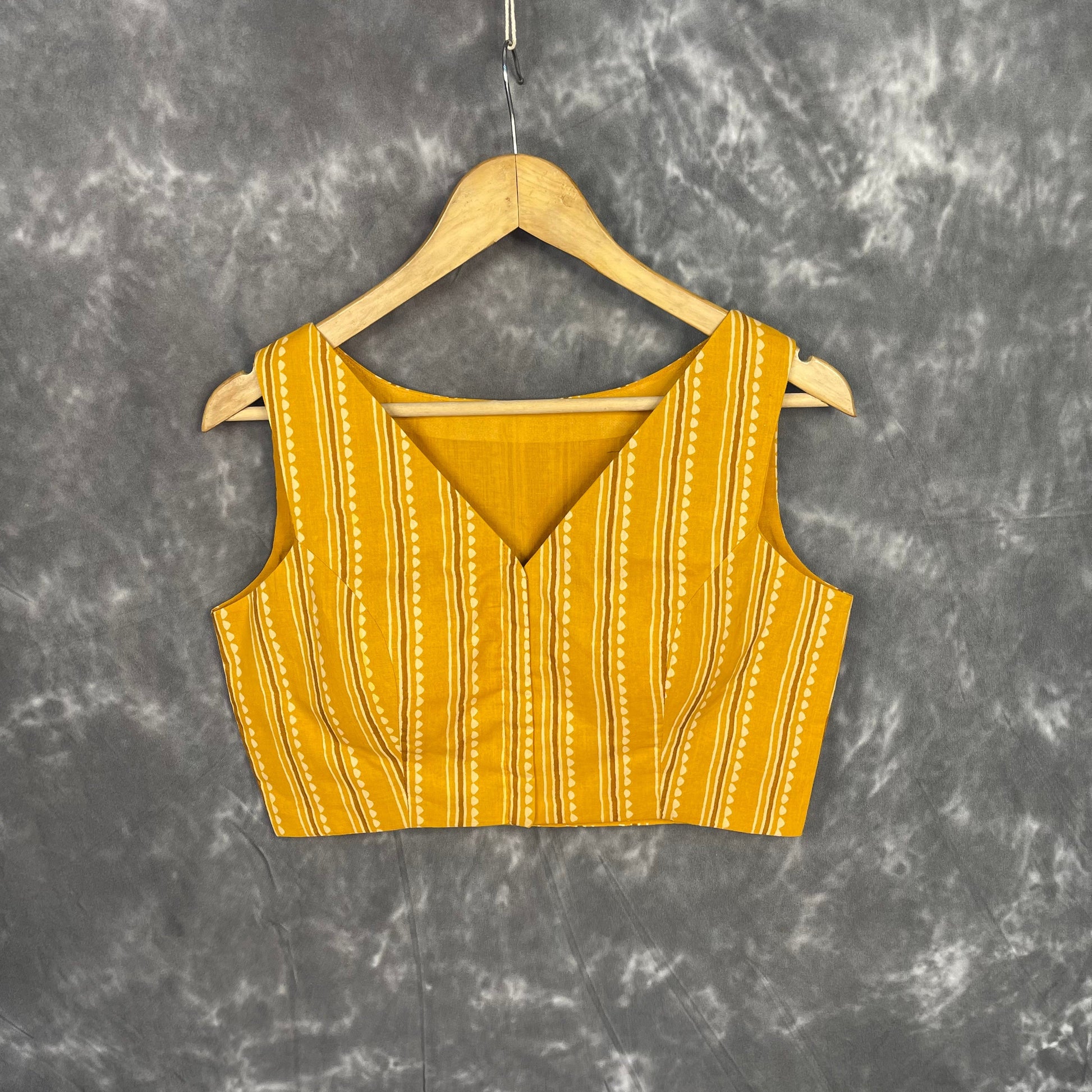 Ujla Savera Orange Coloured Cotton Printed Ready to Wear Blouse - kapda Tailor 