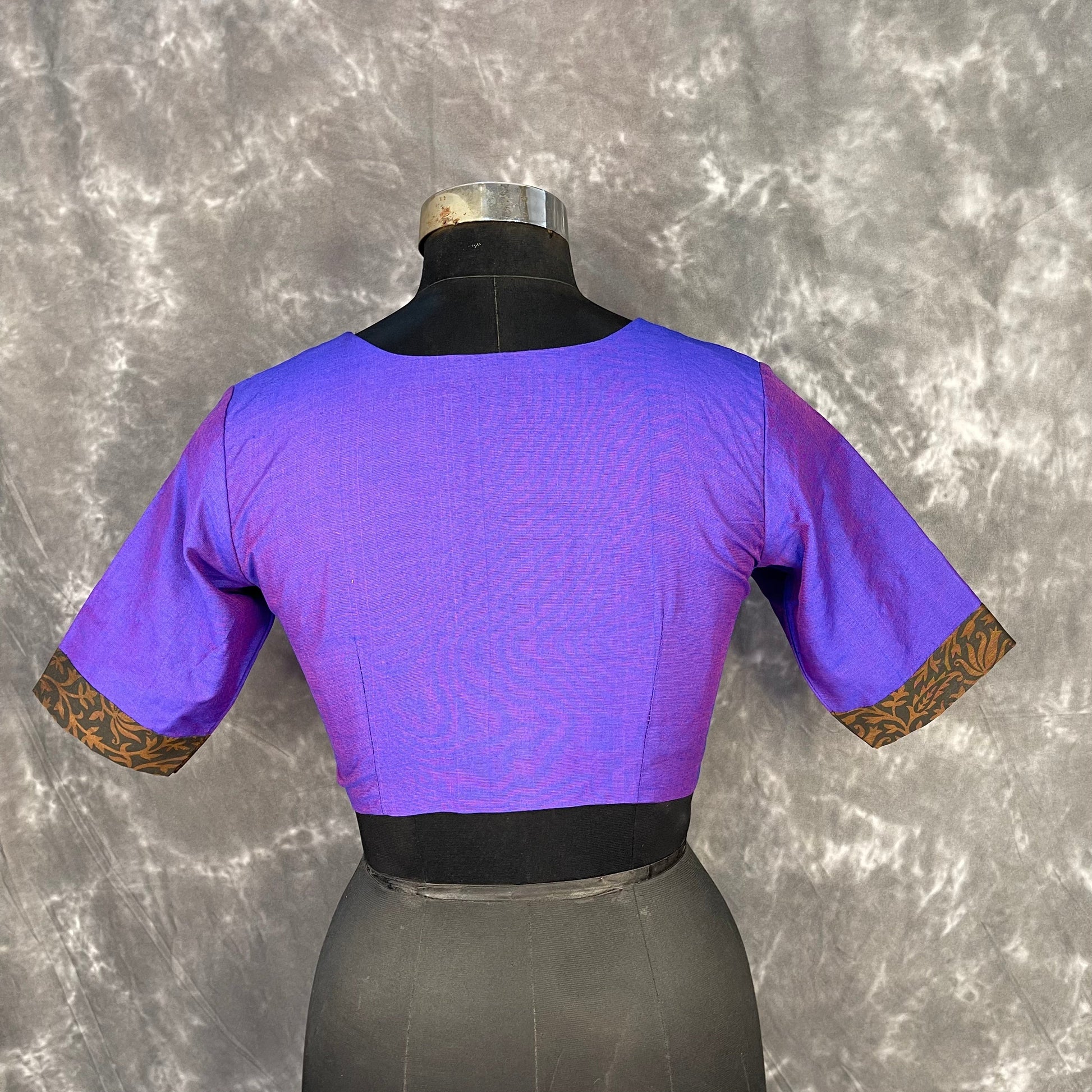 Greeky Blush Purple / Brown Coloured Cotto Silk/Cotton Silk Printed Ready to Wear Blouse - kapda Tailor 