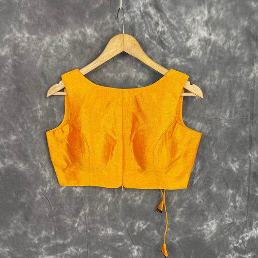 Mangalore Madness Orange Coloured Mangalore Isik/Khan Border Ready to Wear Blouse - kapda Tailor 