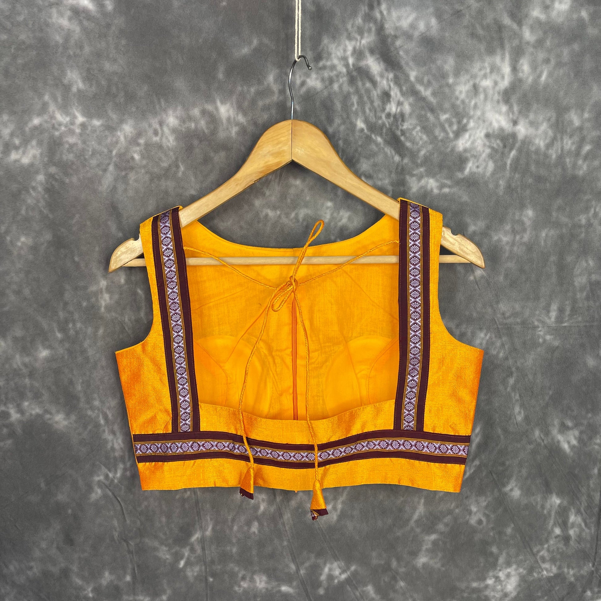 Mangalore Madness Orange Coloured Mangalore Isik/Khan Border Ready to Wear Blouse - kapda Tailor 