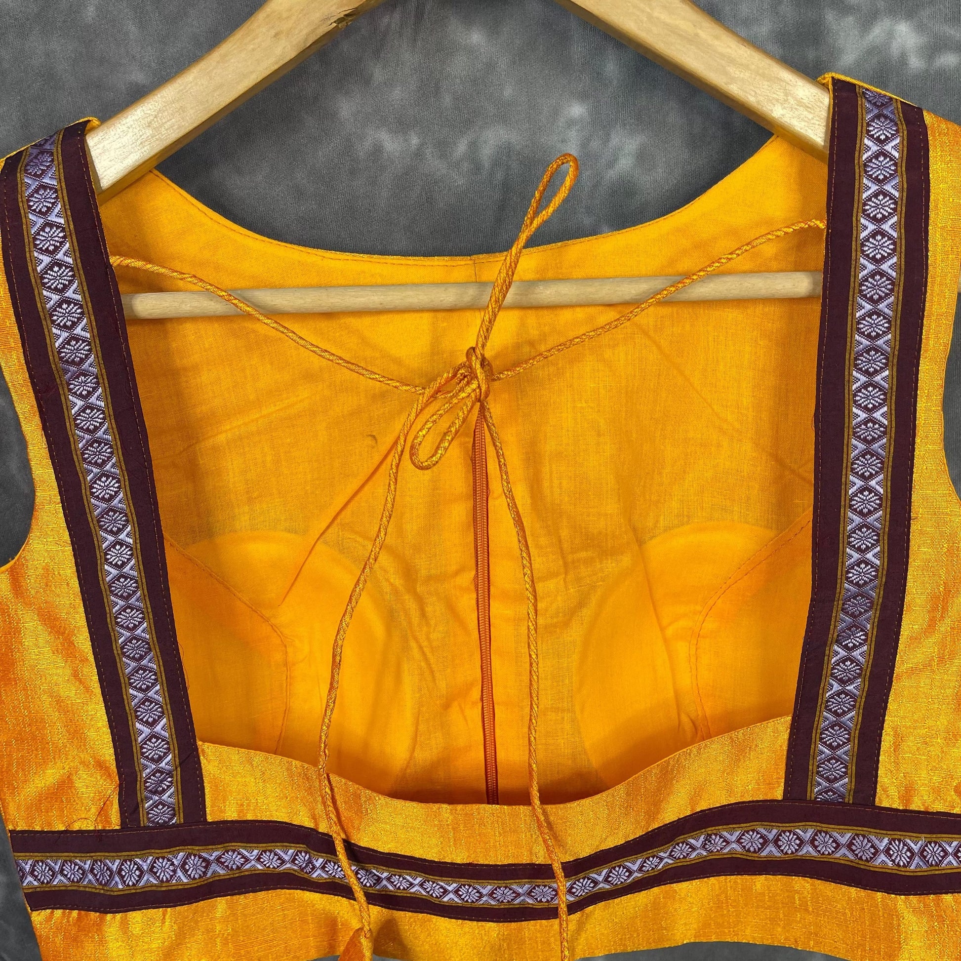 Mangalore Madness Orange Coloured Mangalore Isik/Khan Border Ready to Wear Blouse - kapda Tailor 