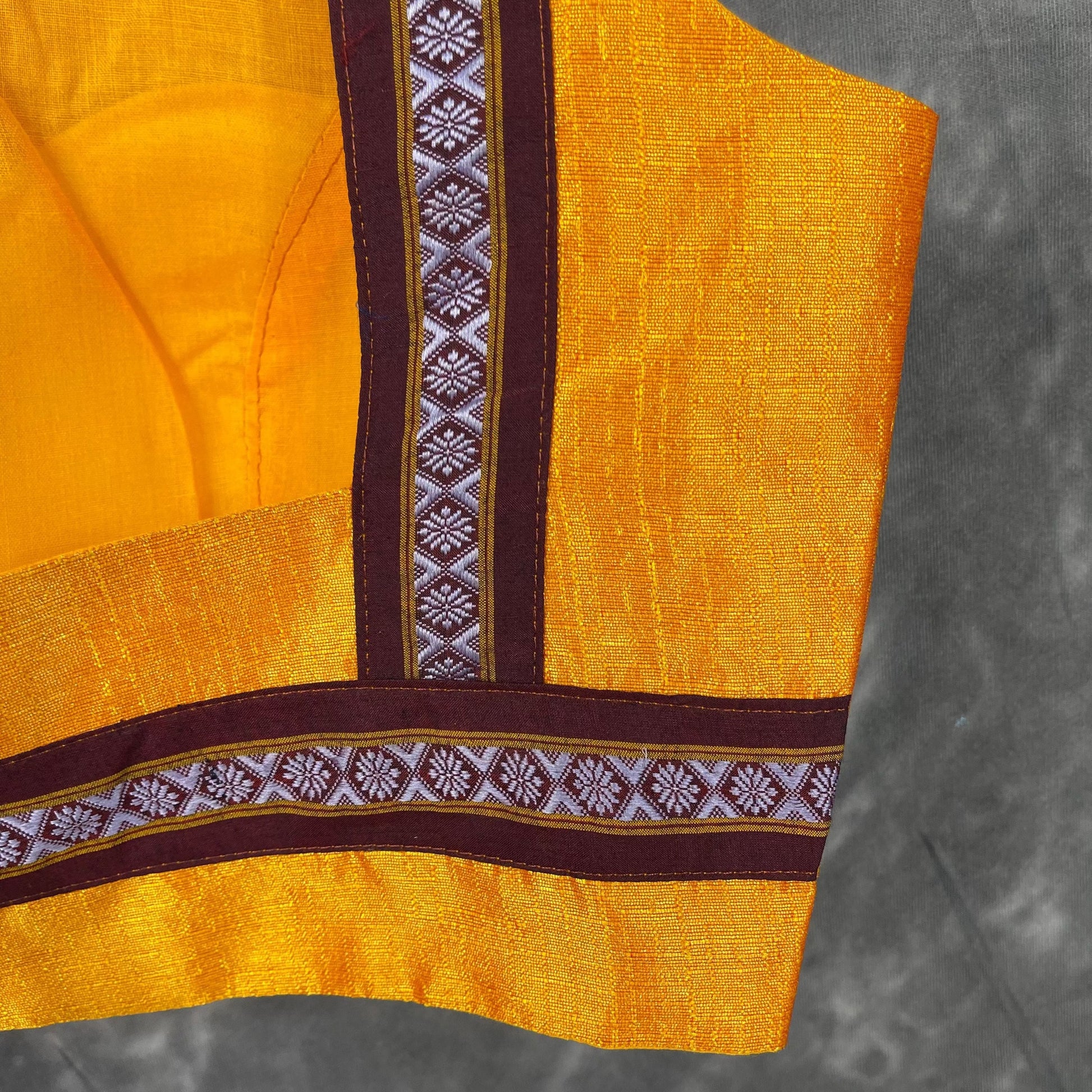Mangalore Madness Orange Coloured Mangalore Isik/Khan Border Ready to Wear Blouse - kapda Tailor 