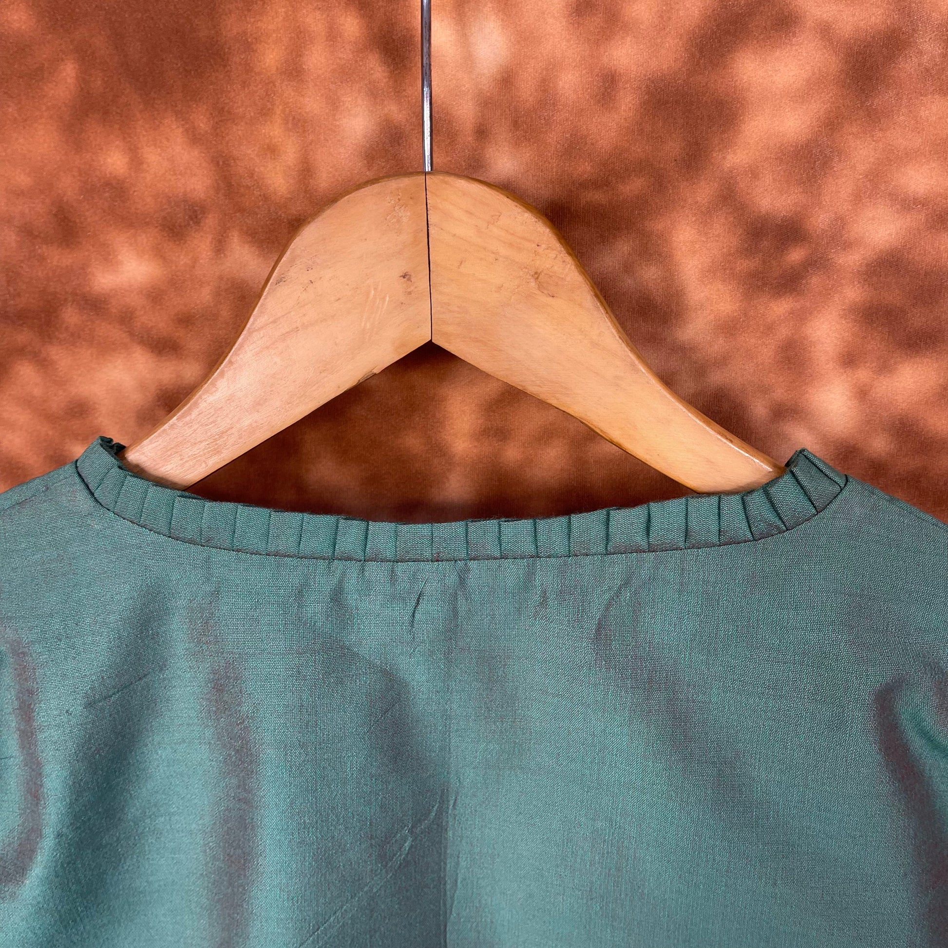 Greesy Fashion Sage Green Coloured Silk Cotton Ready to Wear Blouse - kapda Tailor 