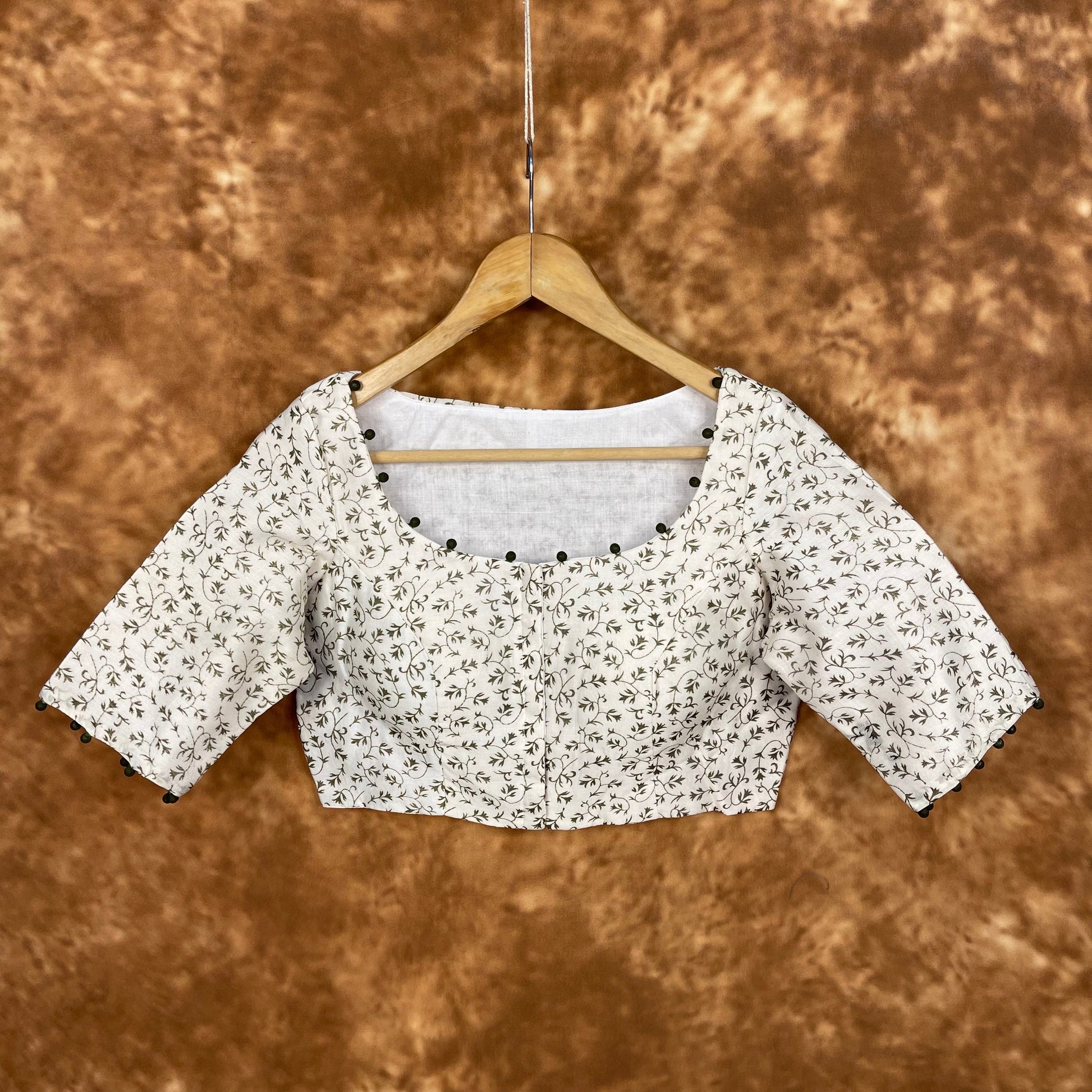 Scenic Holocaust Off White Coloured Chanderi Cotton Printed Ready to Wear Blouse - kapda Tailor 