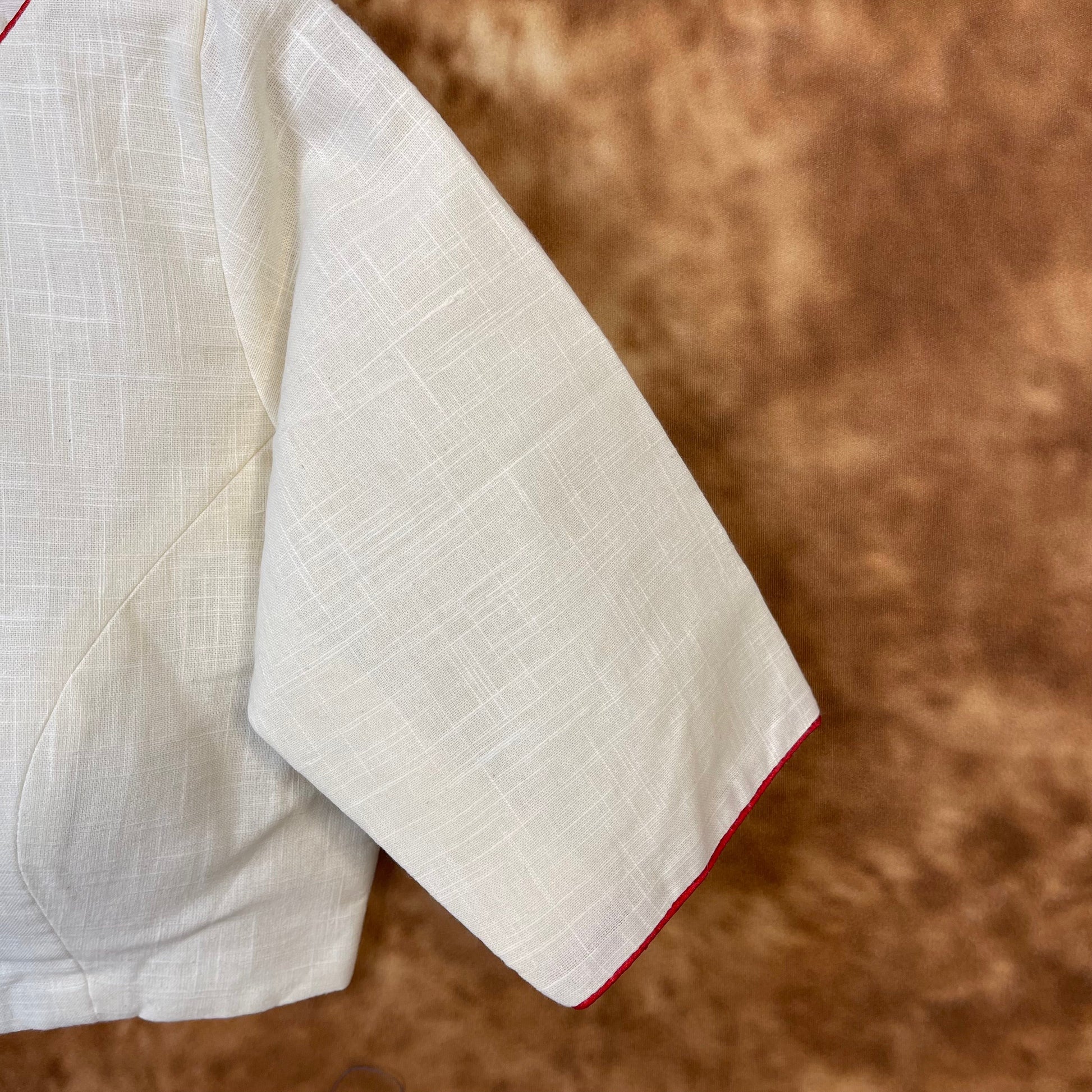 Butterfly Nector Off White Coloured Slub Cotton Ready to Wear Blouse - kapda Tailor 