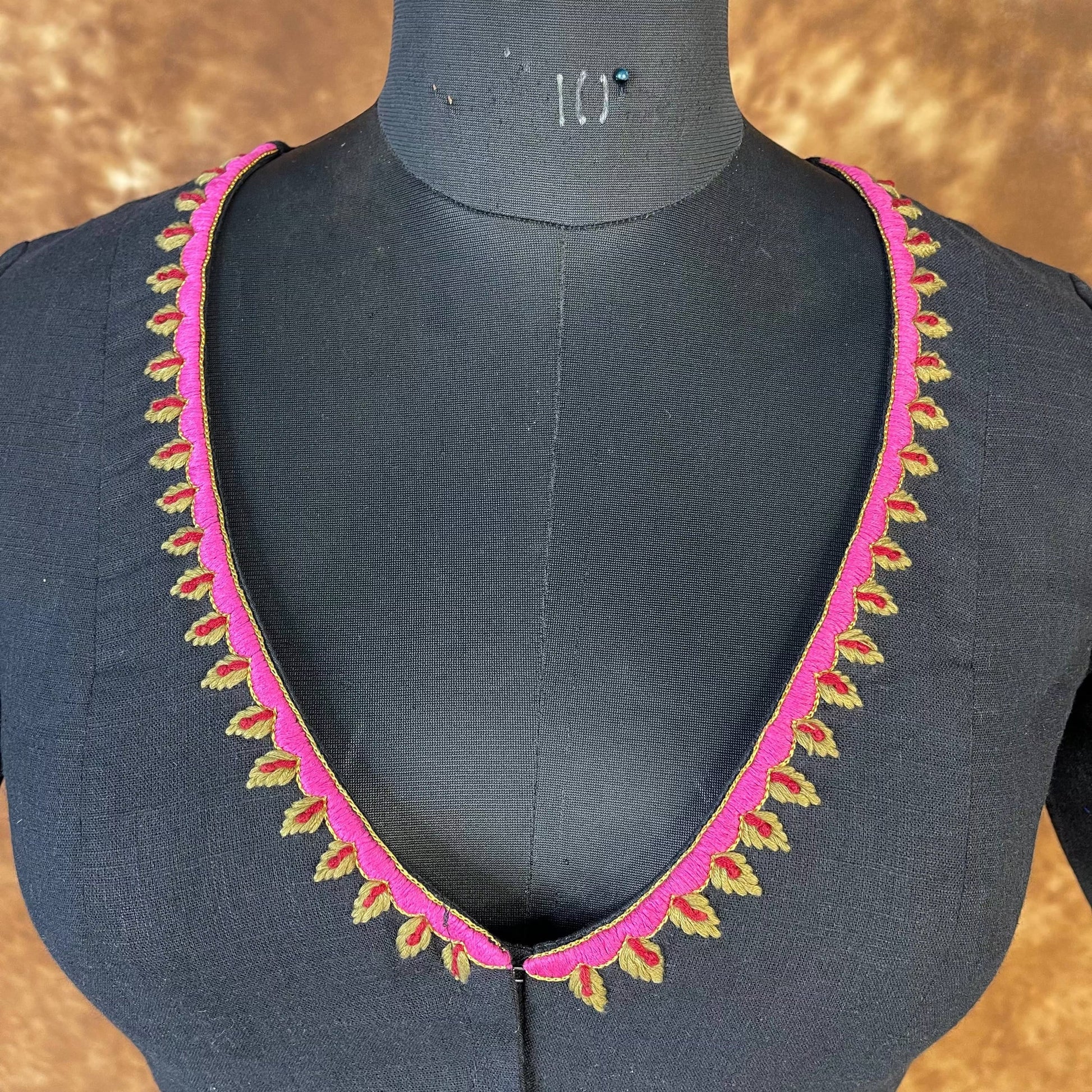 Vivaciously Vibrant Black Coloured Slub Cotton Ready to Wear Blouse - kapda Tailor 