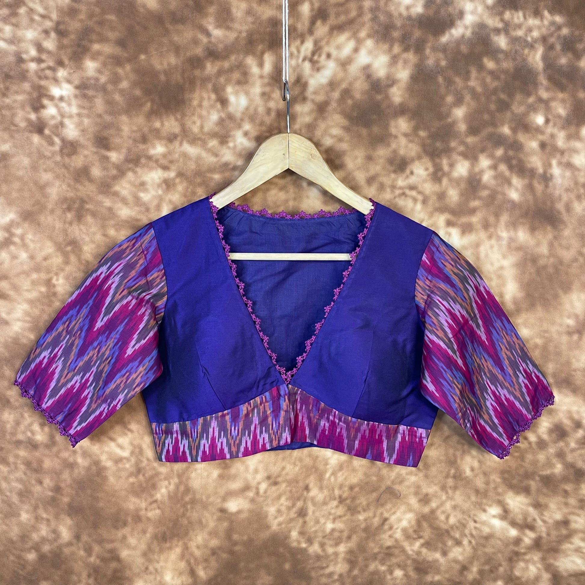 Khwaabon Ka Jharokha Blue Coloured Cotton Silk /Silk Ready to Wear Blouse - kapda Tailor 