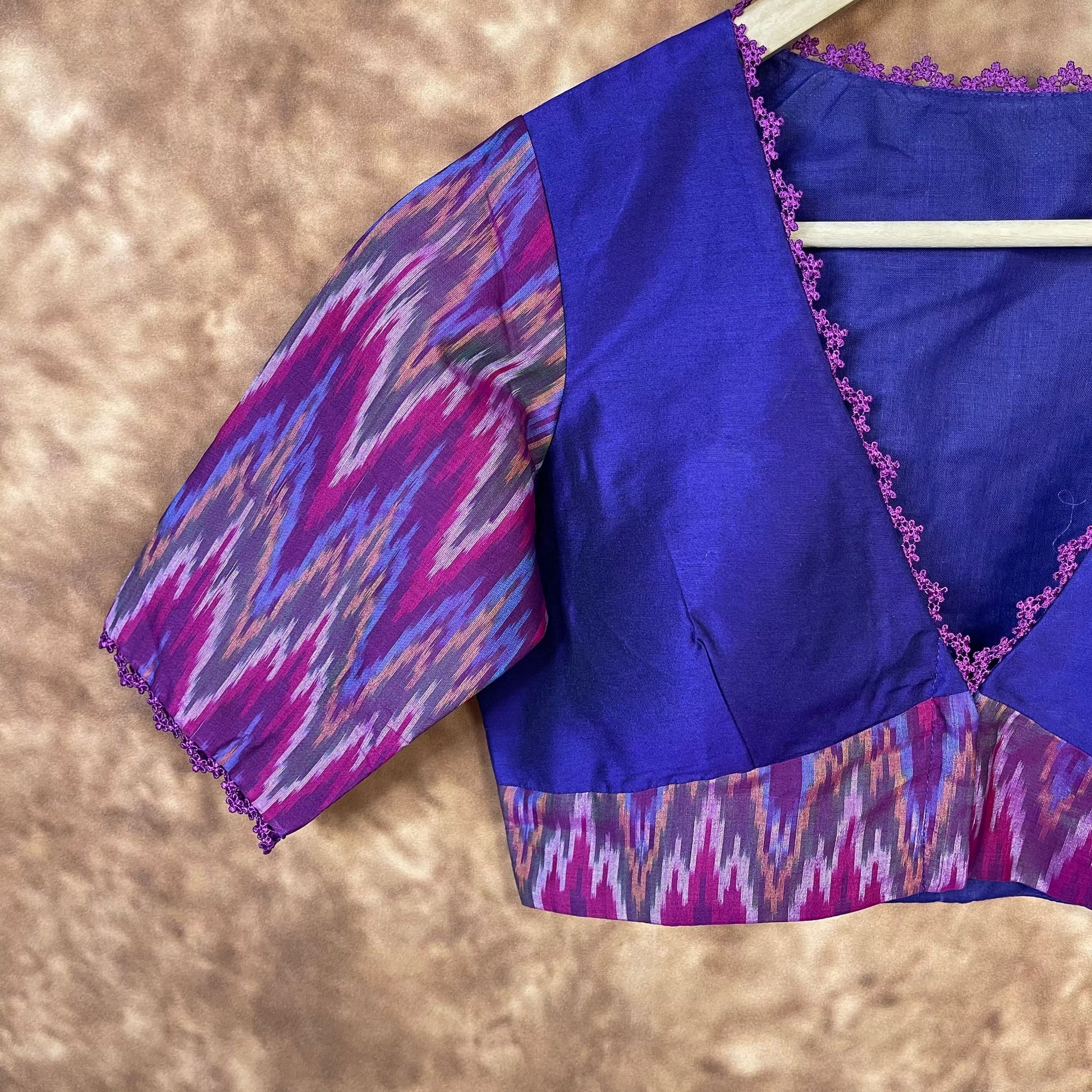 Khwaabon Ka Jharokha Blue Coloured Cotton Silk /Silk Ready to Wear Blouse - kapda Tailor 