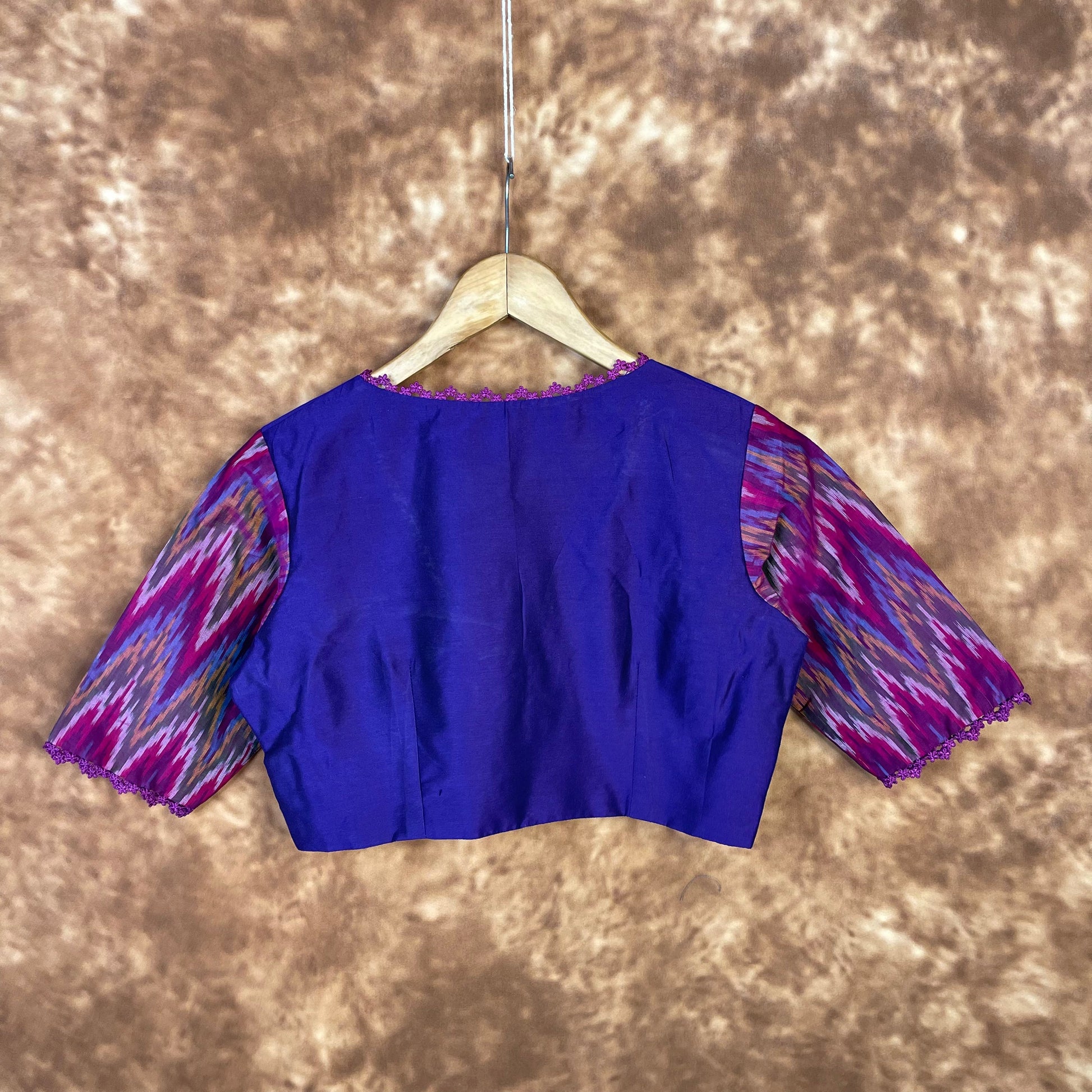 Khwaabon Ka Jharokha Blue Coloured Cotton Silk /Silk Ready to Wear Blouse - kapda Tailor 
