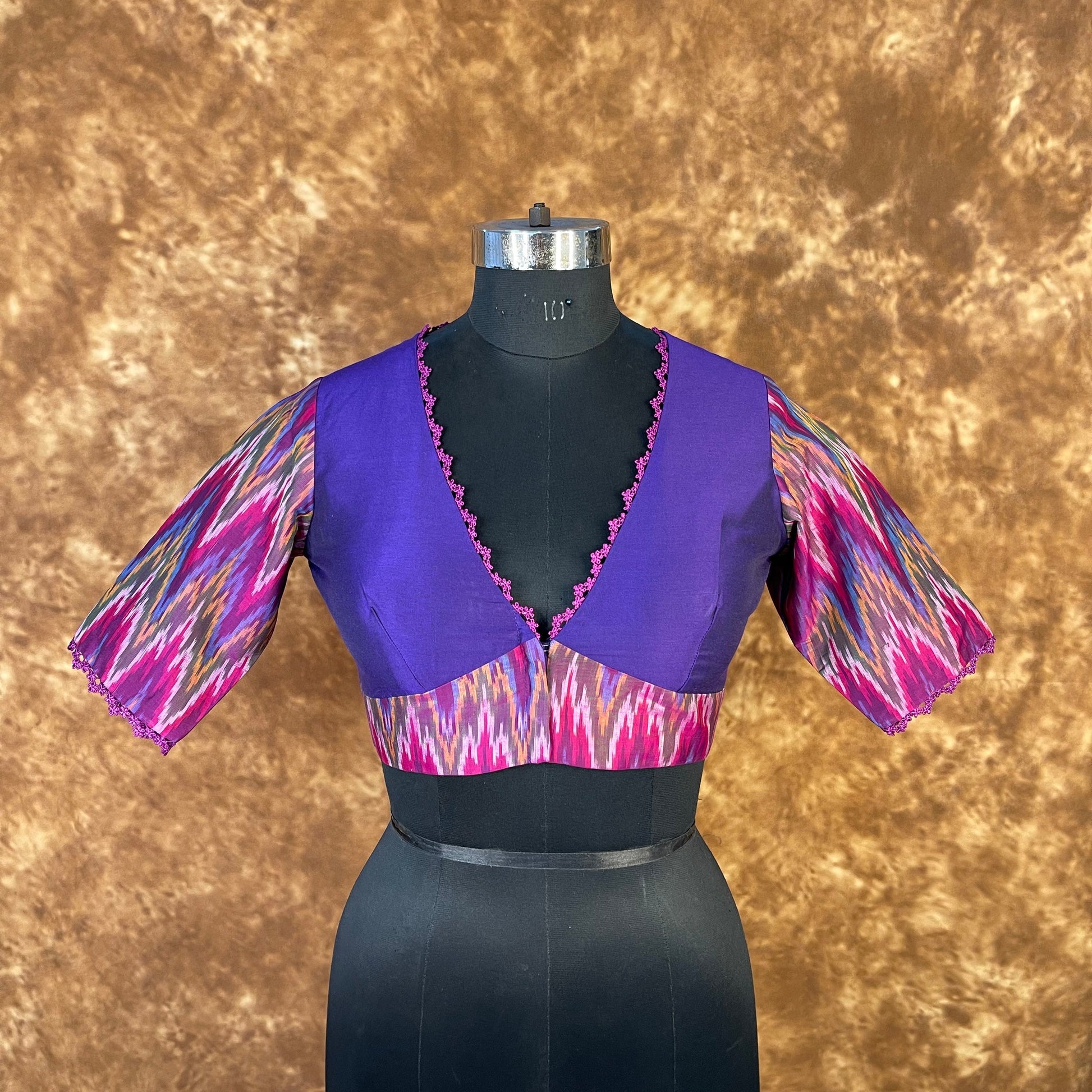 Khwaabon Ka Jharokha Blue Coloured Cotton Silk /Silk Ready to Wear Blouse - kapda Tailor 