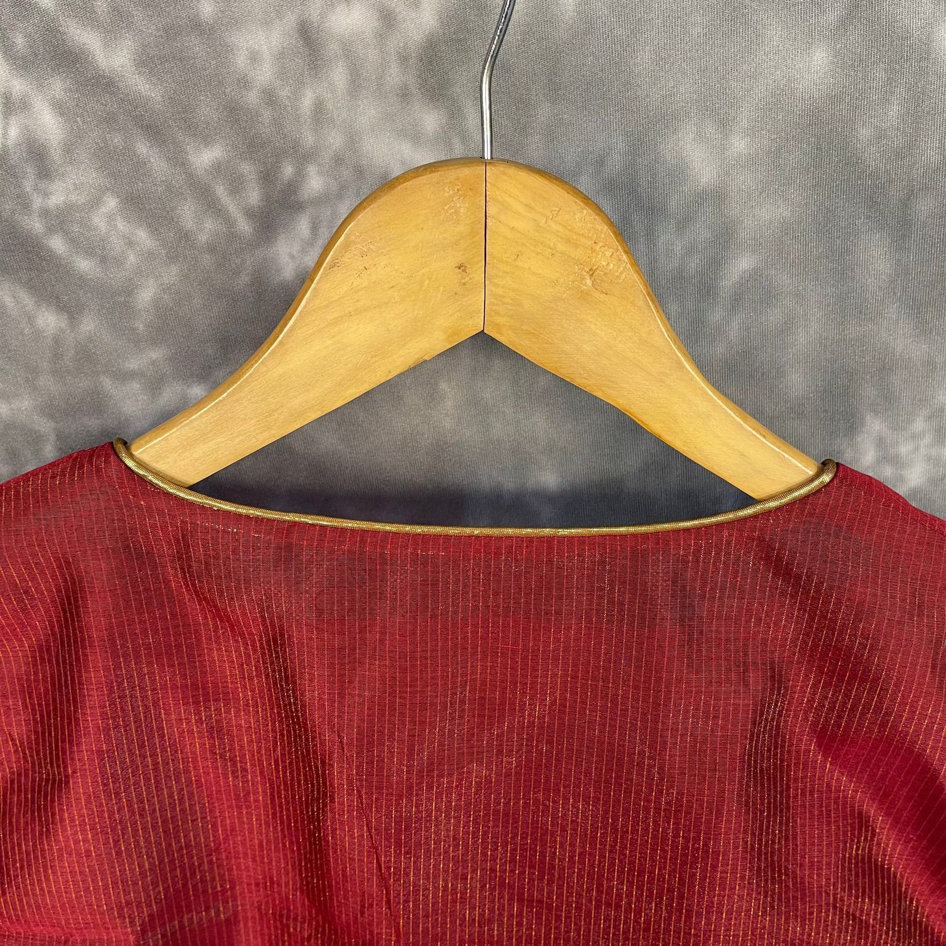 Ehsaas Maroon Coloured Silk Ready to Wear Blouse - kapda Tailor 