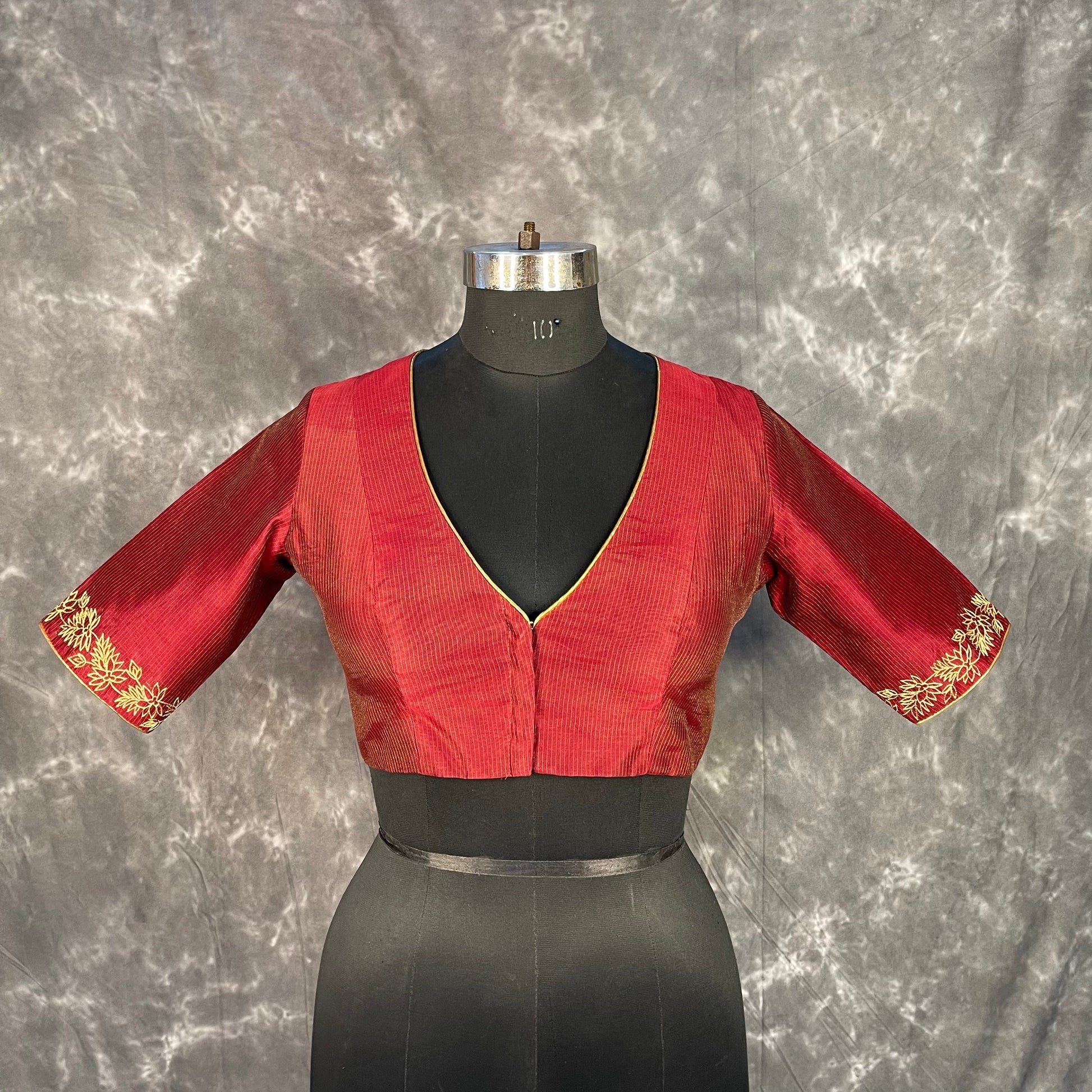 Ehsaas Maroon Coloured Silk Ready to Wear Blouse - kapda Tailor 